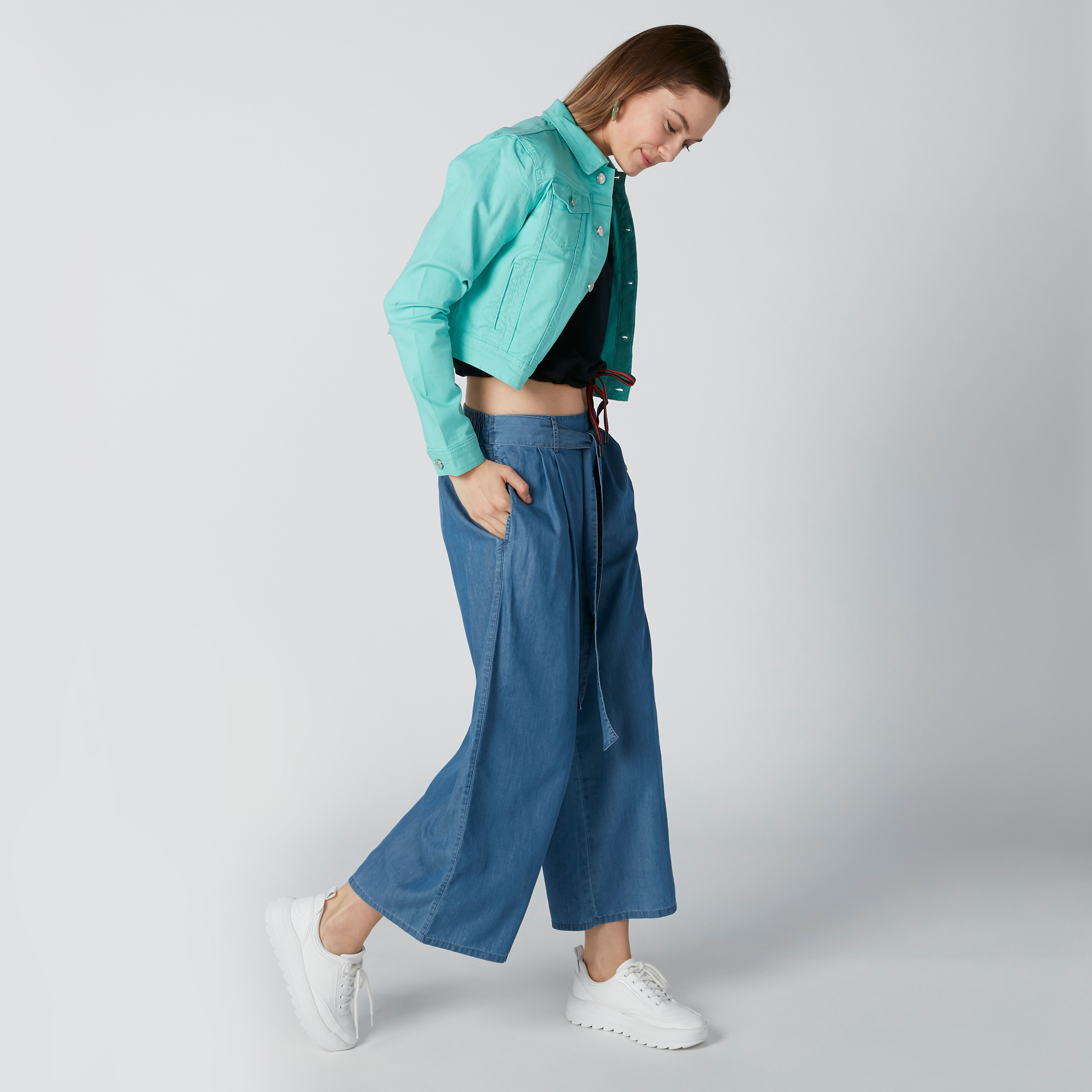 How to style clearance denim palazzo pants