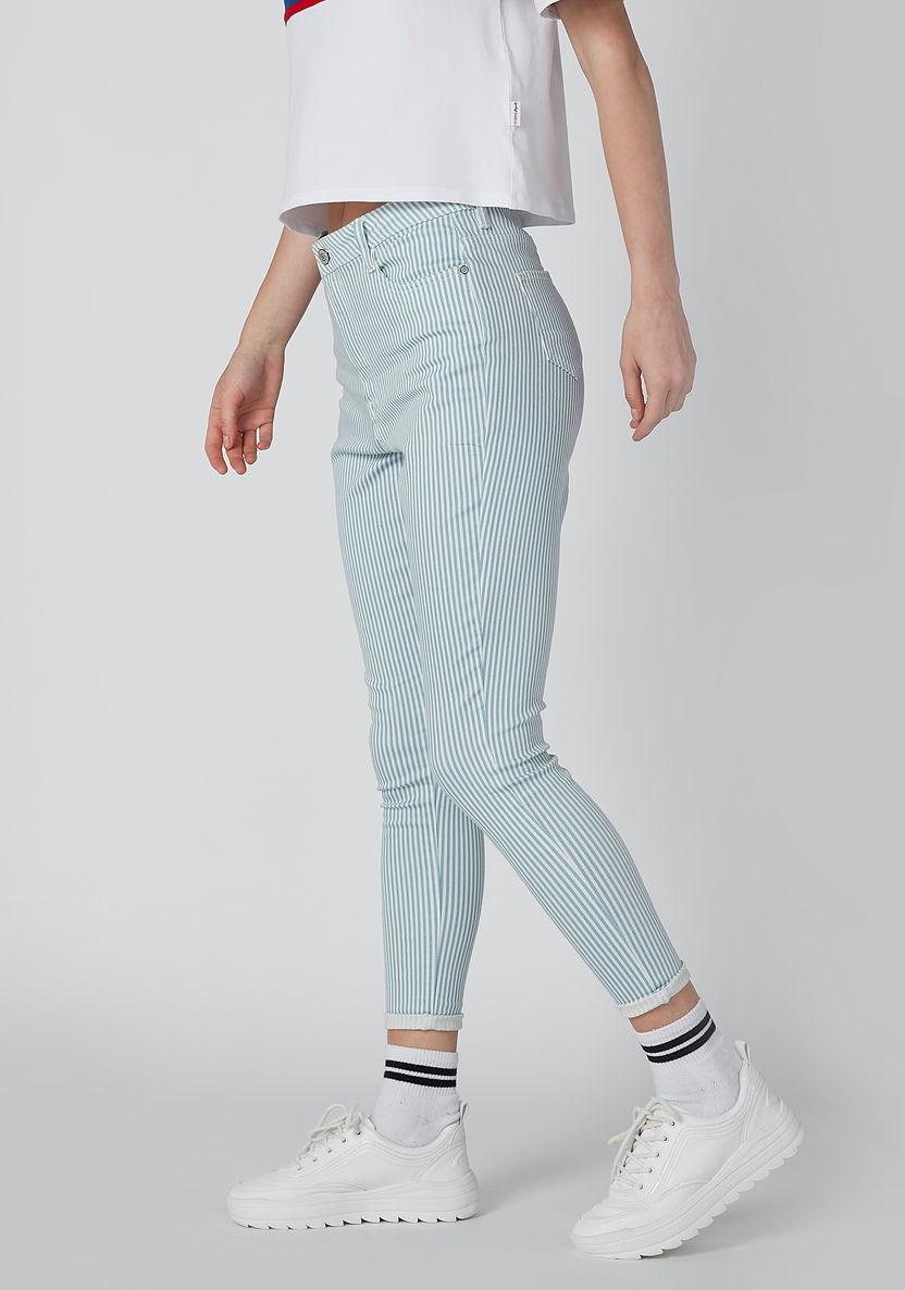 Striped Jeans with Pocket Detail and Belt Loops-Jeans-image-2