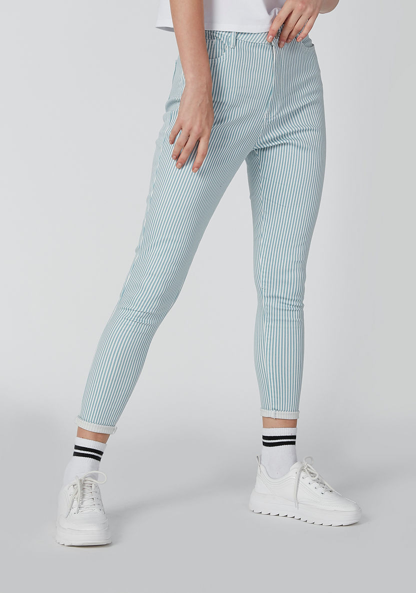 Striped Jeans with Pocket Detail and Belt Loops-Jeans-image-3