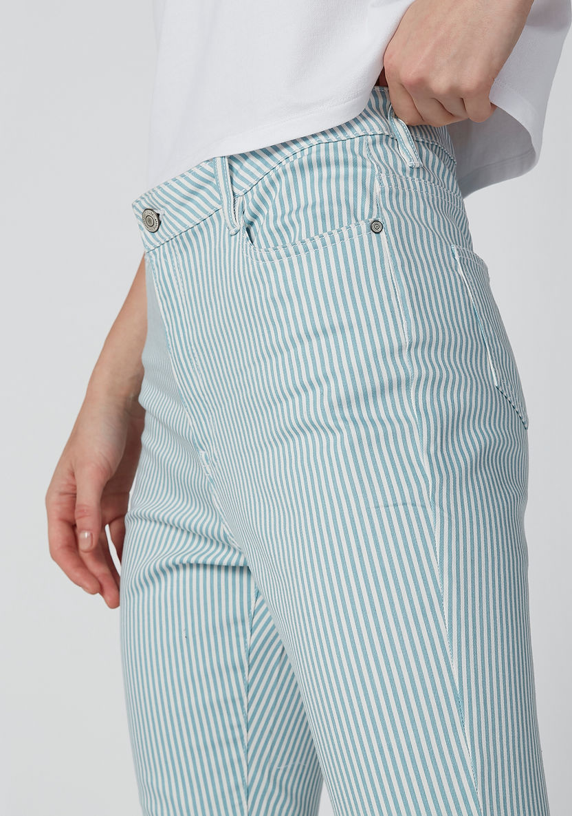 Striped Jeans with Pocket Detail and Belt Loops-Jeans-image-4