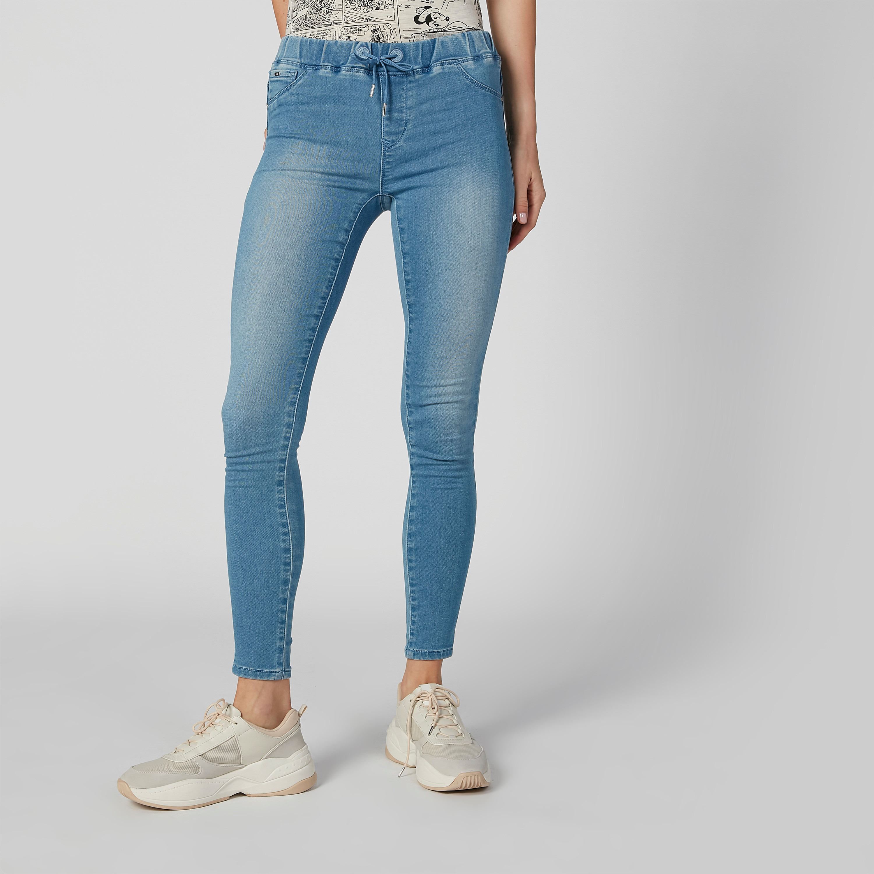 بنطلون جينز مستدام ضيّق سكيني بخصر متوسط الارتفاع وجيوب-women-clothing-bottoms-leggings-image-1