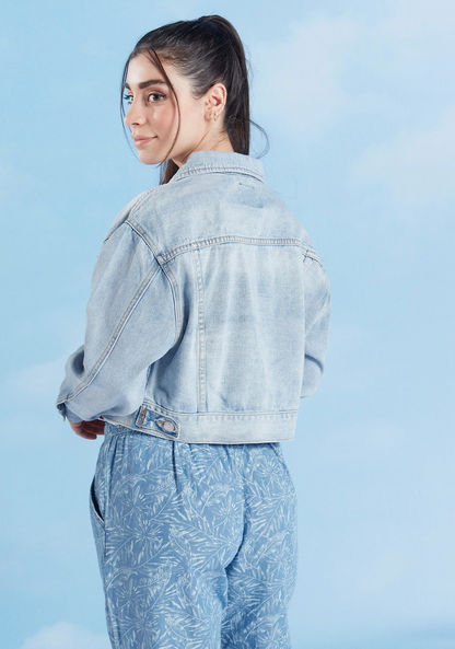 Sustainable Denim Jacket with Long sleeves and Flap Pockets
