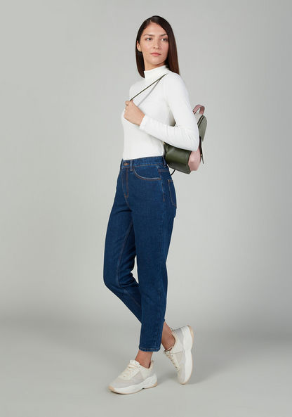 Sustainable Skinny Fit Plain Low Waist Jeans with Pocket Detail