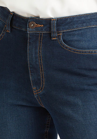 Solid Jeans with Pocket Detail and Belt Loops