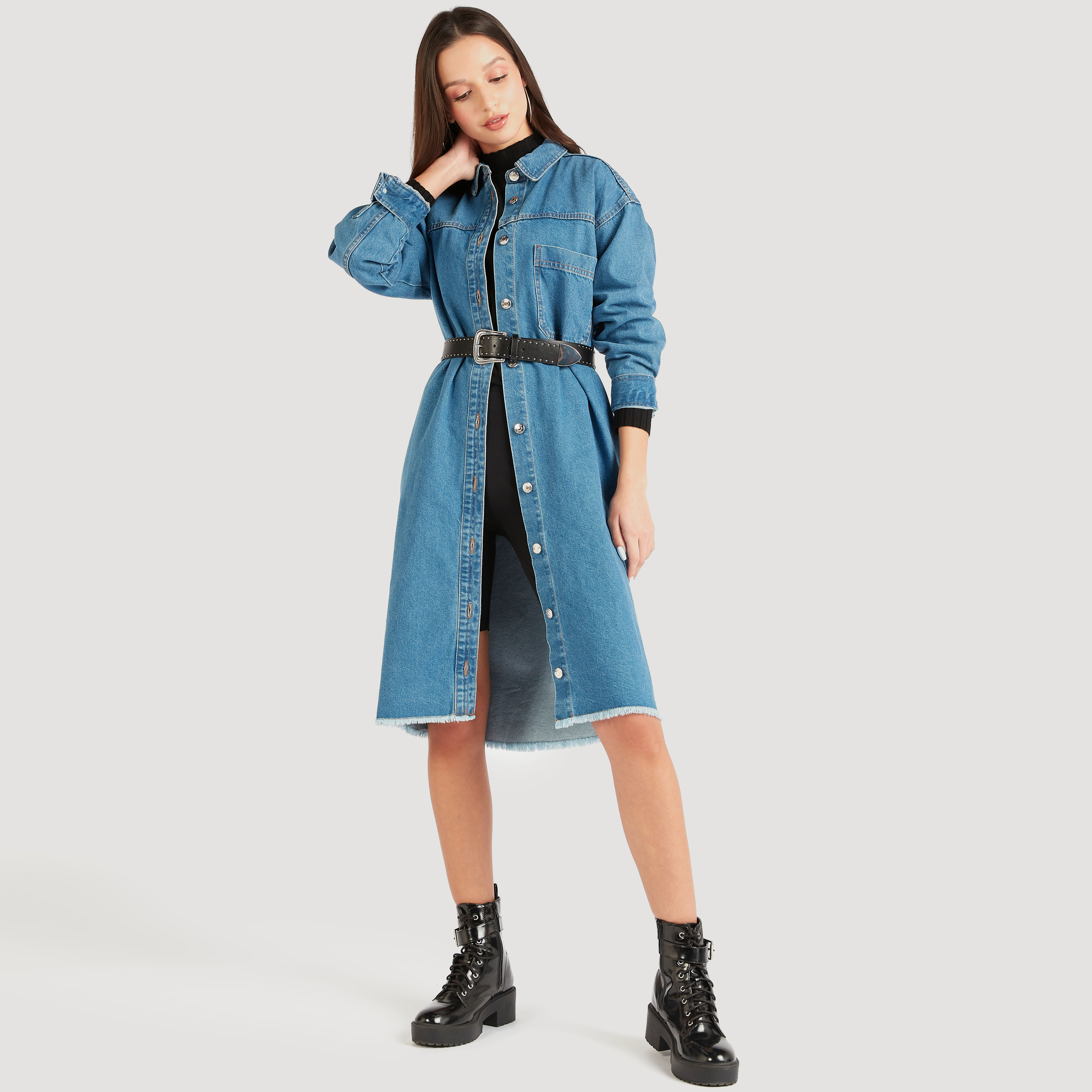 جاكيت دنيم طويل بأكمام طويلة-women-winterwear-coatsandjackets-jackets-image-2