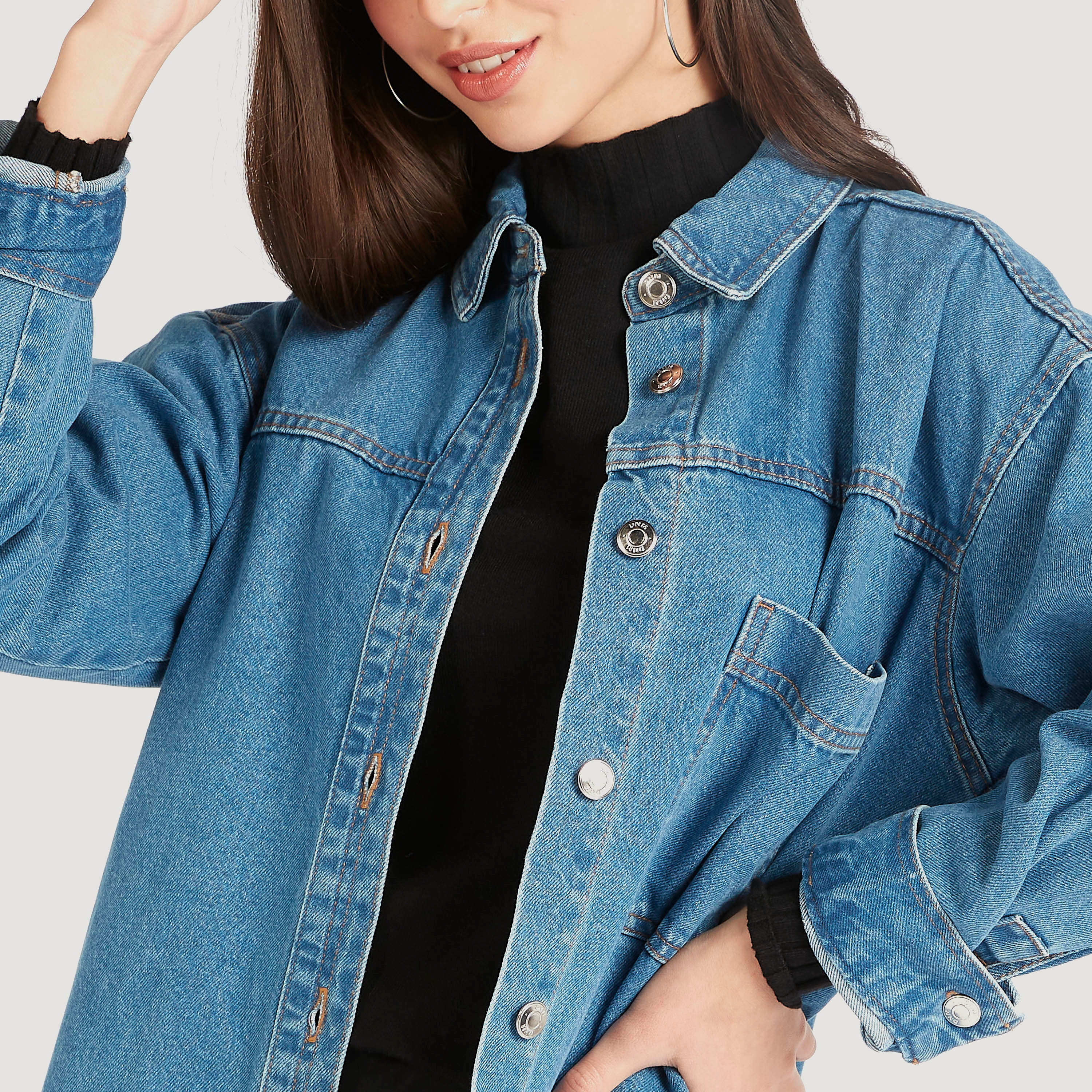 Longline denim sale jacket sale