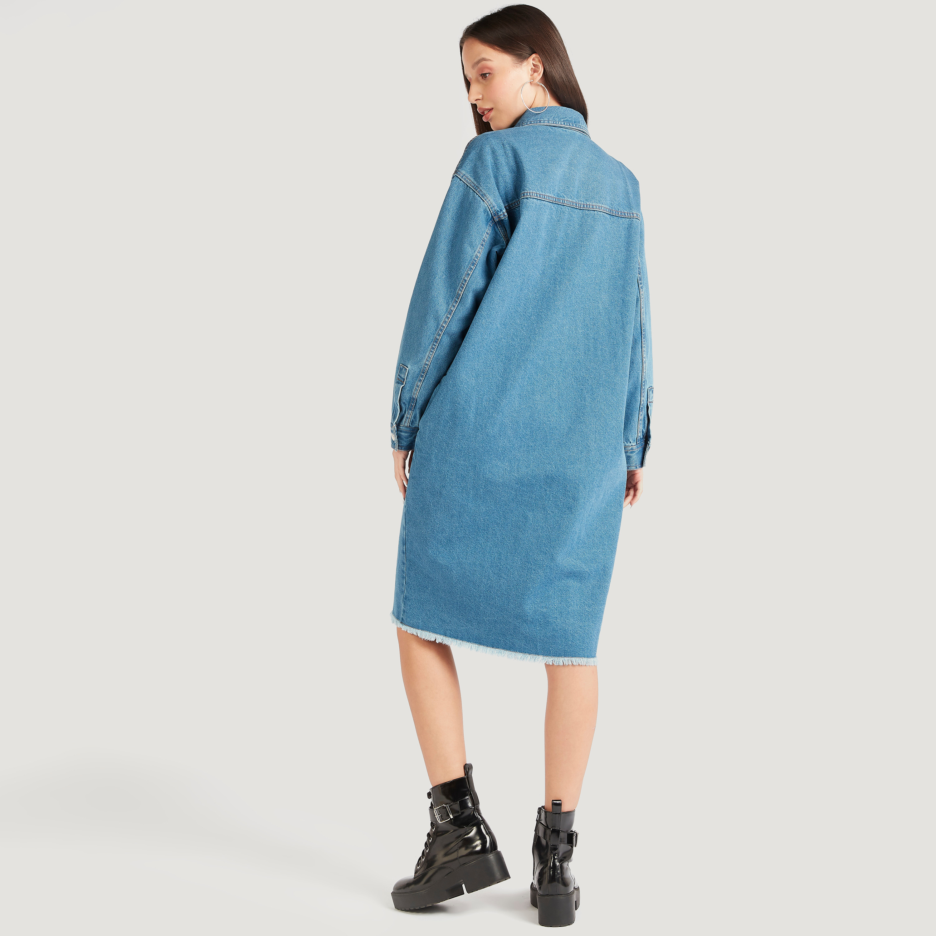 جاكيت دنيم طويل بأكمام طويلة-women-winterwear-coatsandjackets-jackets-image-4