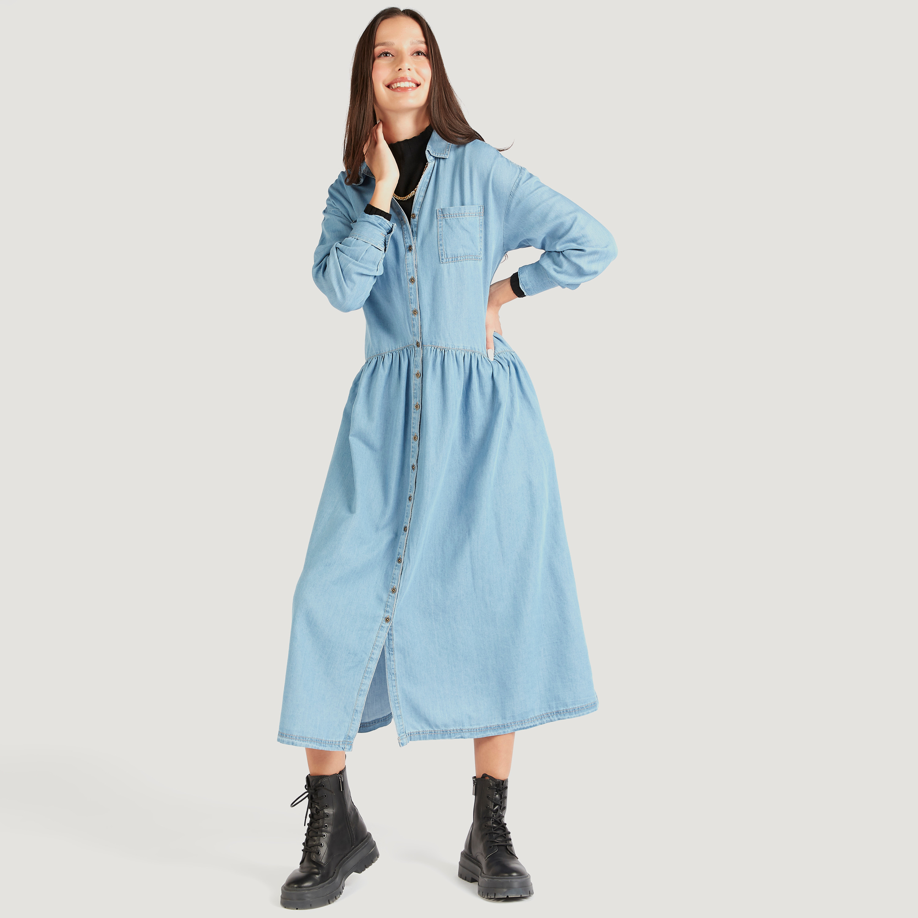 Fall Fashion Girls Denim Denim Dress Small And Medium Sizes, Long Sleeve,  Lapel Pocket, Single Breasted Q0716 From Sihuai04, $10.74 | DHgate.Com