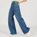 Solid Mid-Rise Denim Pants with Button Closure and Pockets-Jeans-thumbnail-0