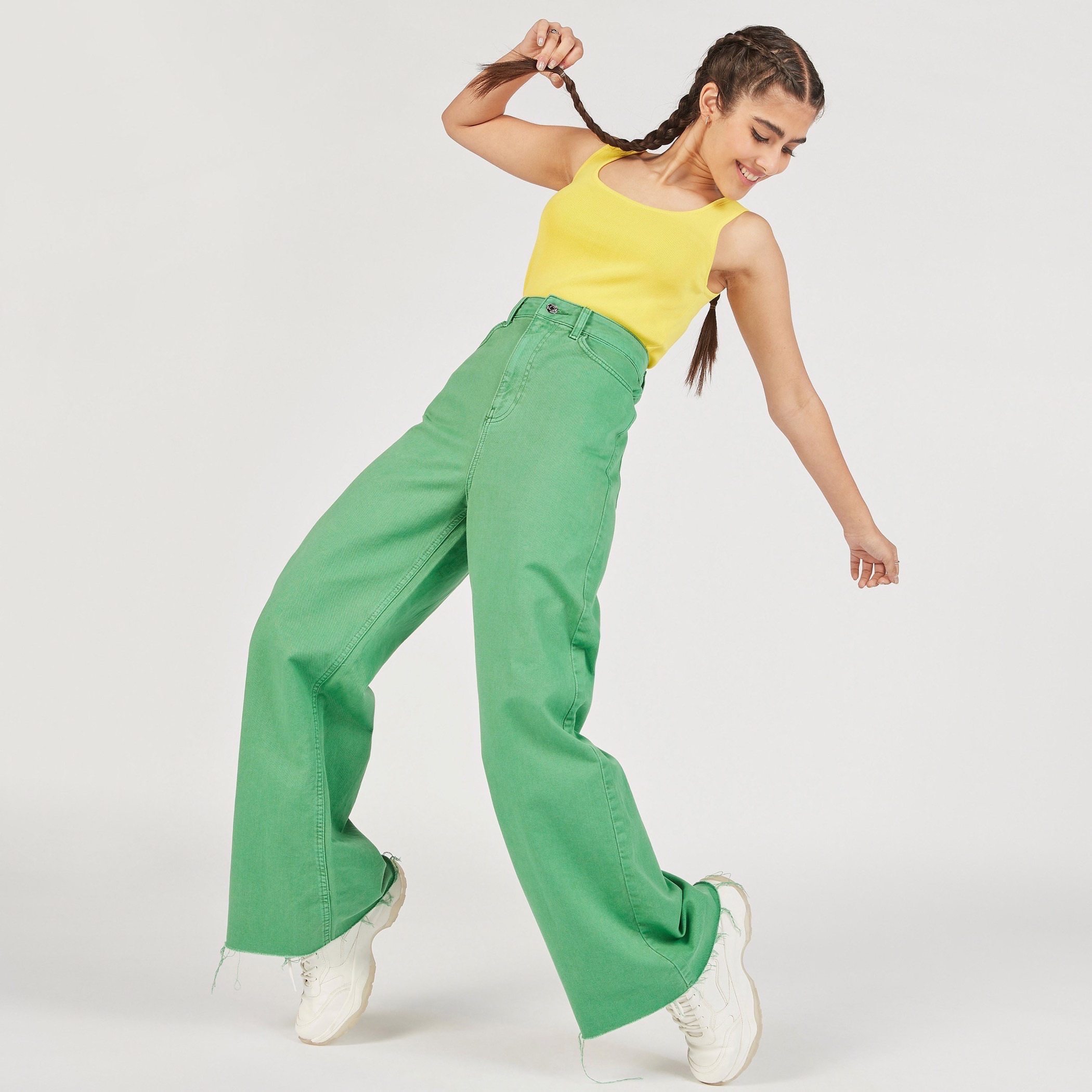 Solid Mid-Rise Denim Pants with Button Closure and Pockets-women-clothing-bottoms-jeans-image-13