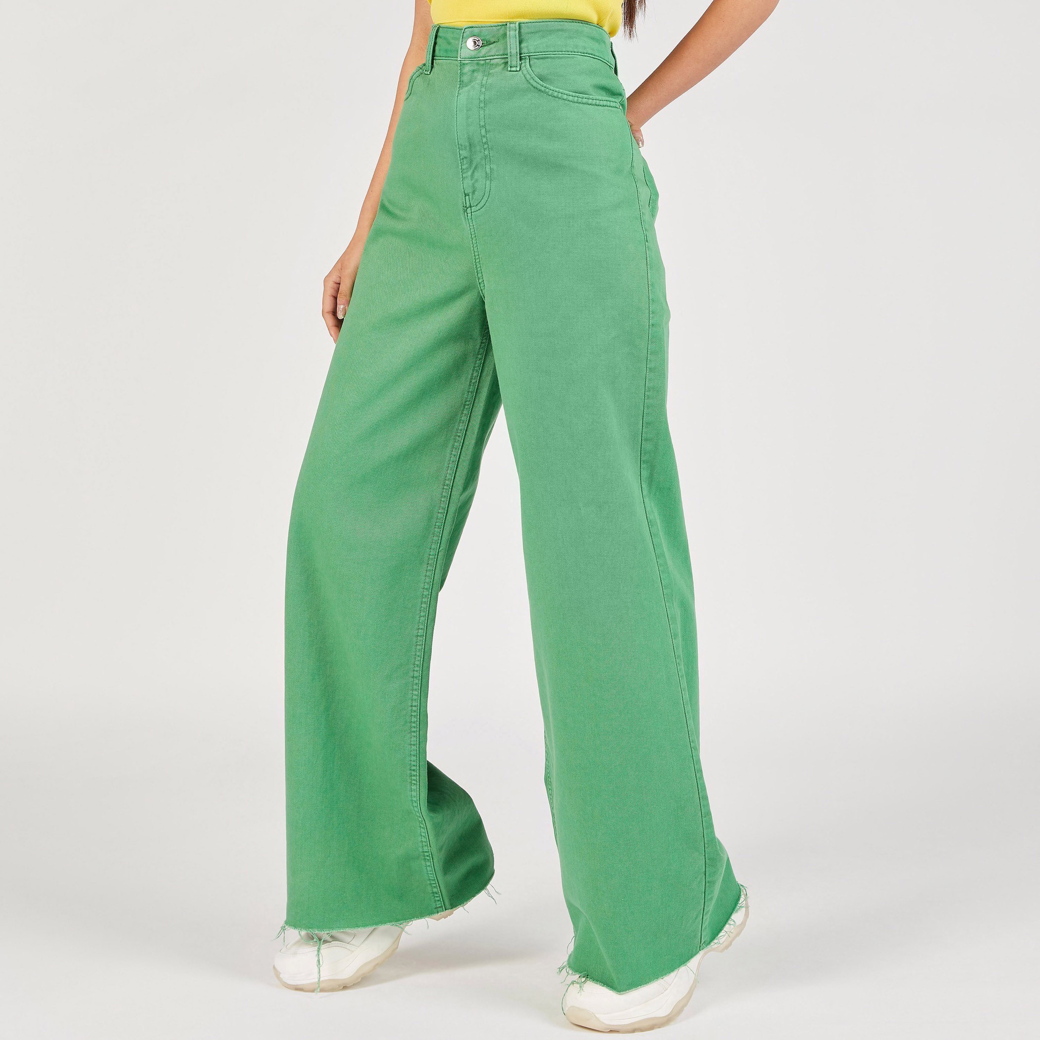 Solid Mid-Rise Denim Pants with Button Closure and Pockets-women-clothing-bottoms-jeans-image-14