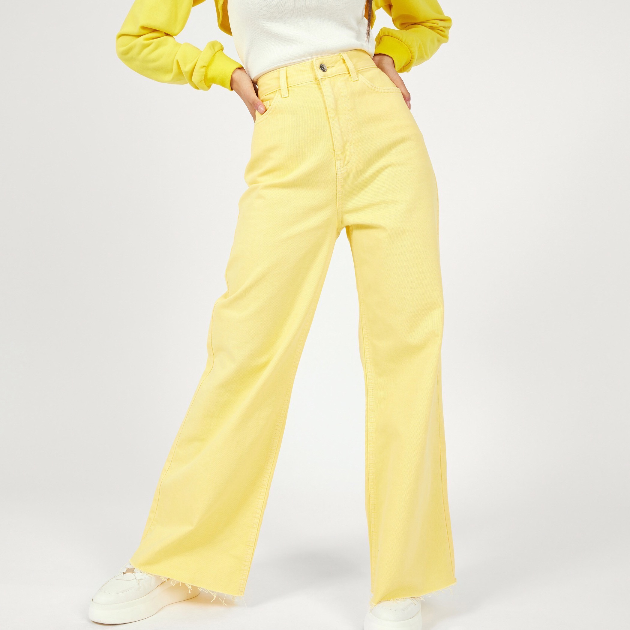 Solid Mid-Rise Denim Pants with Button Closure and Pockets-women-clothing-bottoms-jeans-image-6