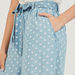 Polka Dot Print Palazzo Jeans with Tie-Up Waist Belt and Pockets-Jeans-thumbnail-2