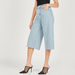 Solid Denim Culottes with Pockets and Button Closure-Pants-thumbnailMobile-0