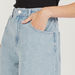 Solid Denim Culottes with Pockets and Button Closure-Pants-thumbnail-2