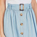 Solid Denim Skirt with Buckled Belt and Button Closure-Skirts-thumbnail-2