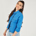 Solid Denim Jacket with Button Closure and Pockets-Jackets-thumbnailMobile-2