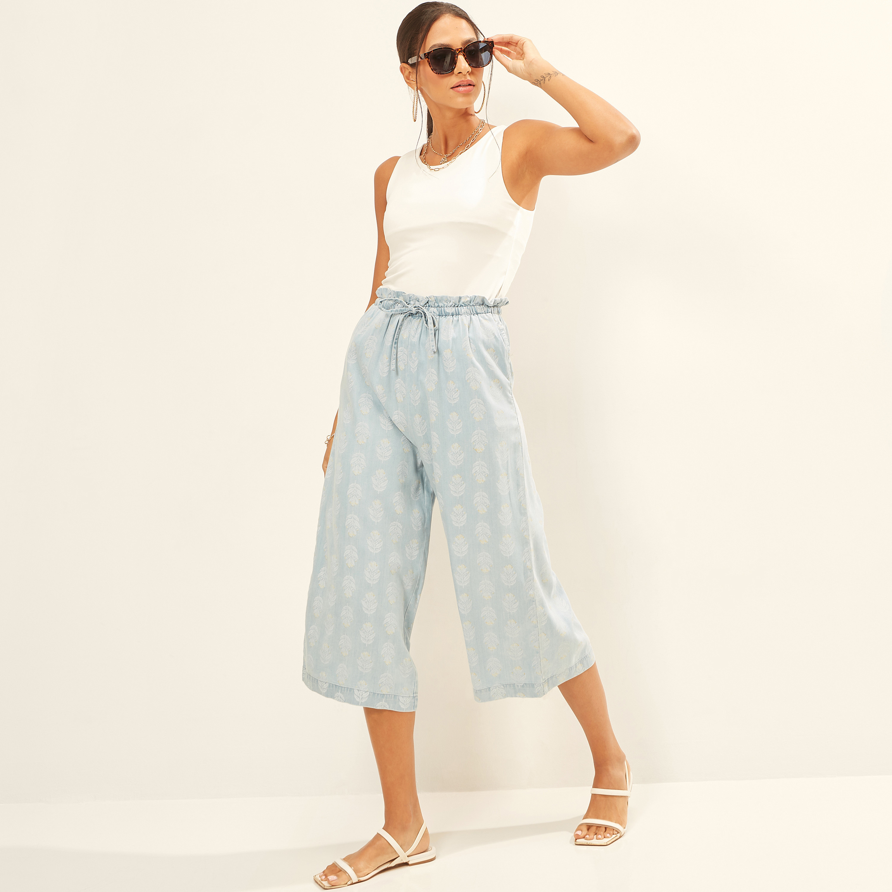 How to wear store denim palazzo pants