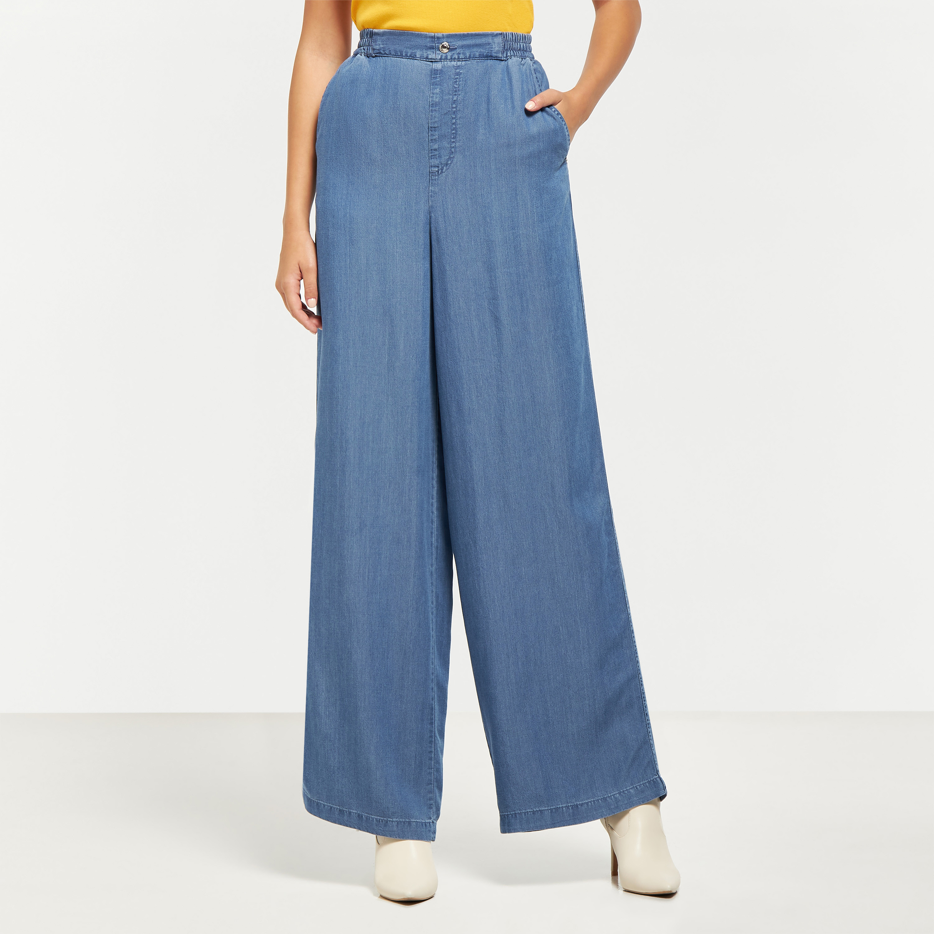 Tencel wide hot sale leg jeans