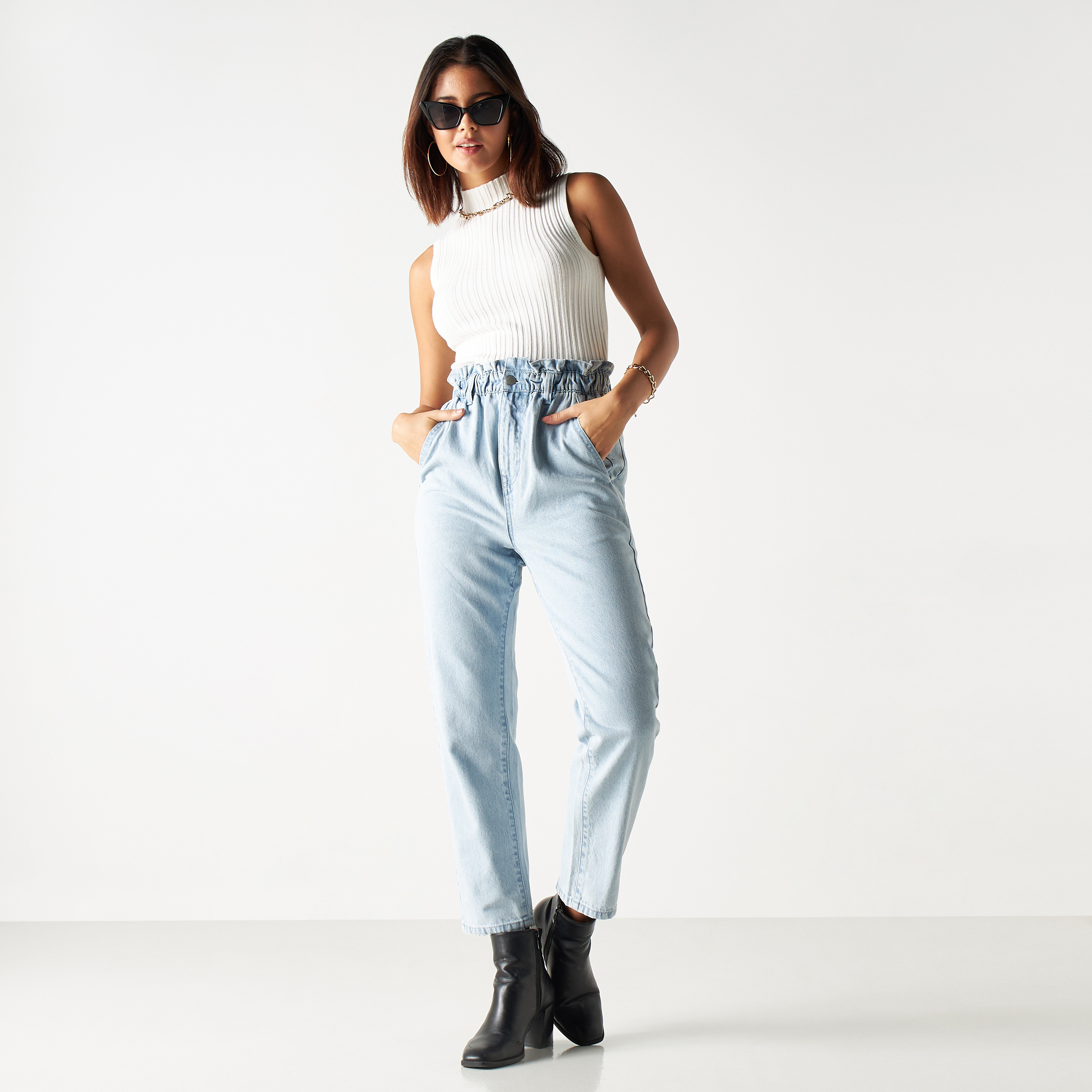 Paperbag jean top