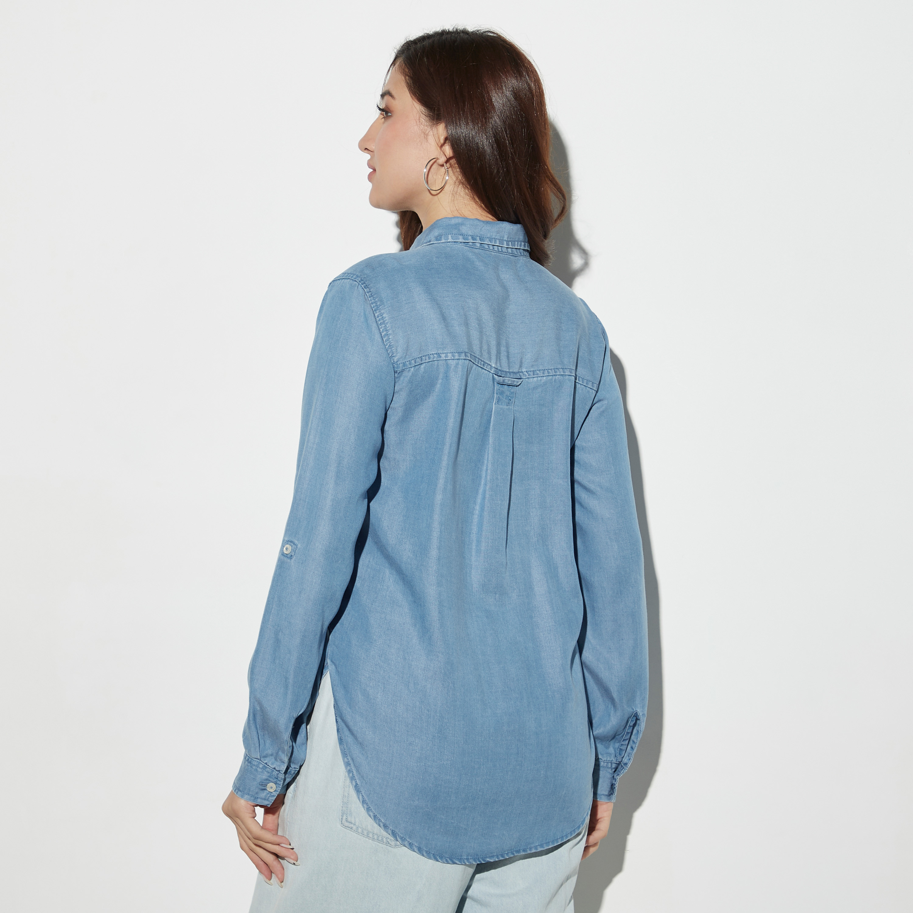 Thin denim shirt store womens