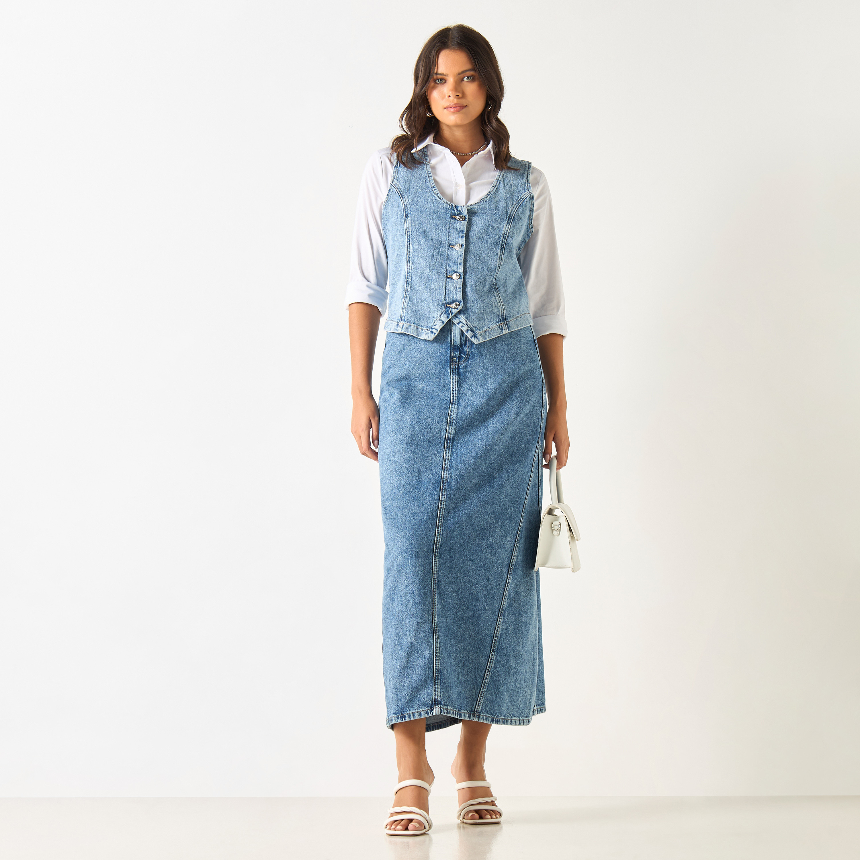 Sleeveless Denim Vest with Button Closure-women-clothing-tshirts-image-7