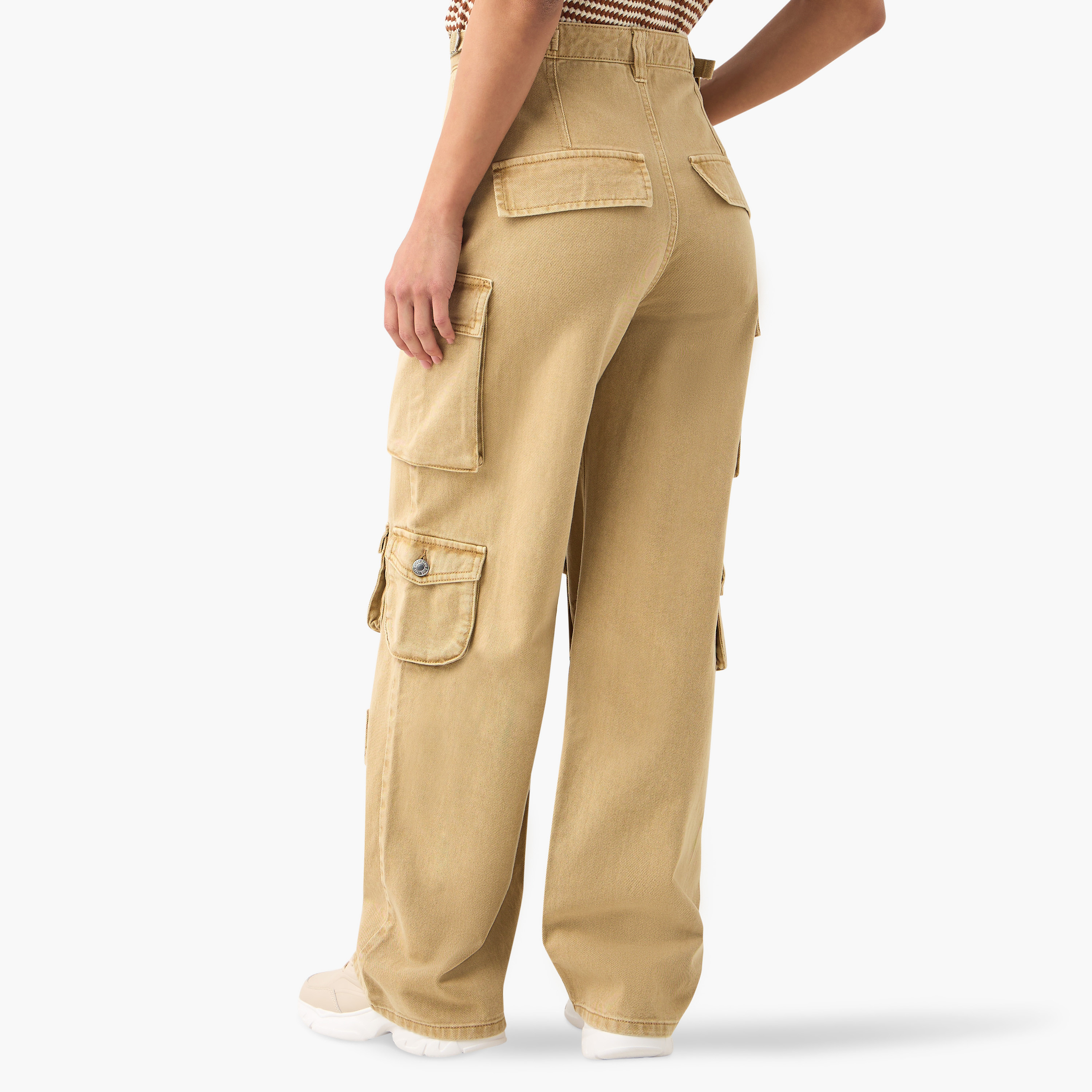 Pocket Detail Cargo Jeans with Adjustable Buckle-women-clothing-bottoms-jeans-image-10