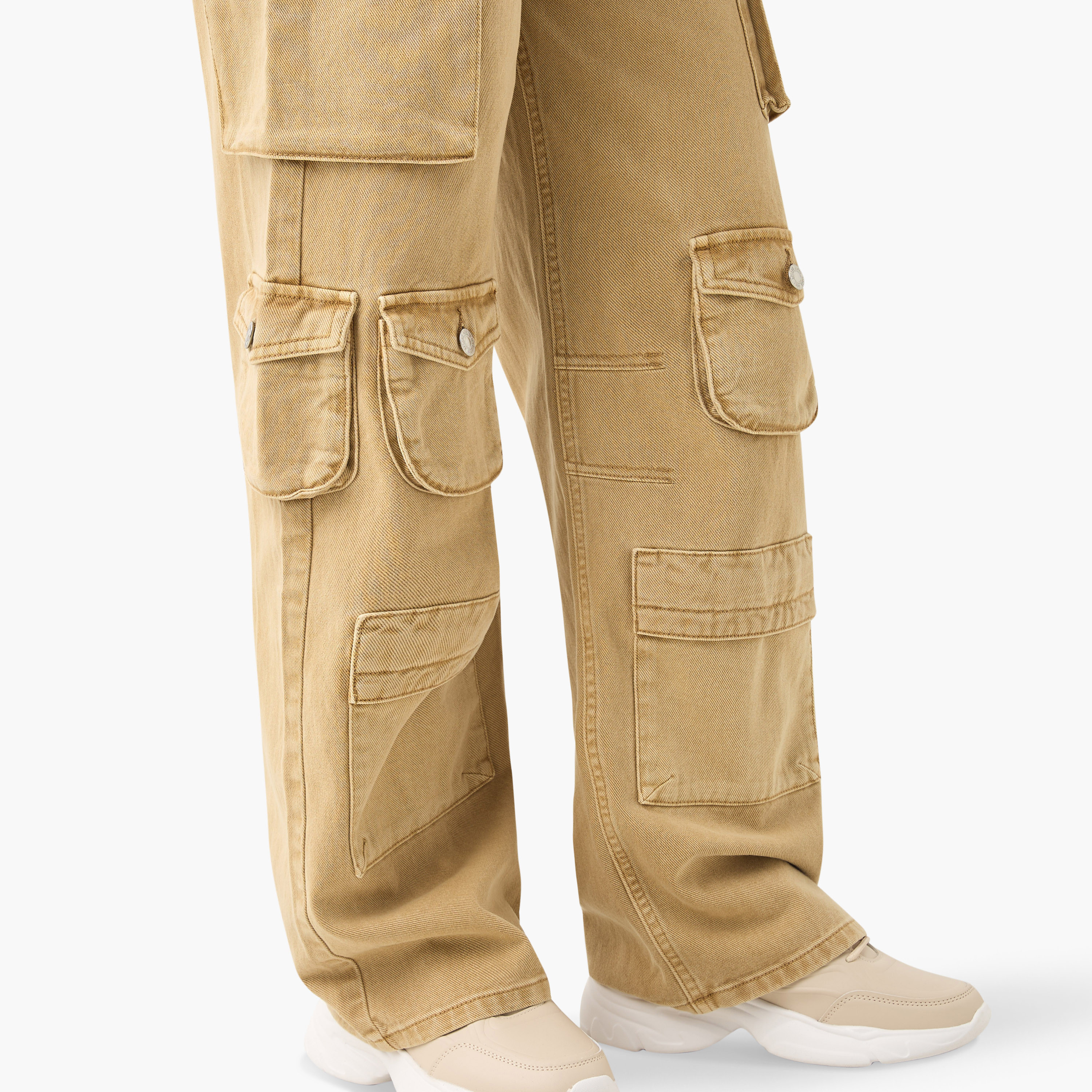 Pocket Detail Cargo Jeans with Adjustable Buckle-women-clothing-bottoms-jeans-image-11