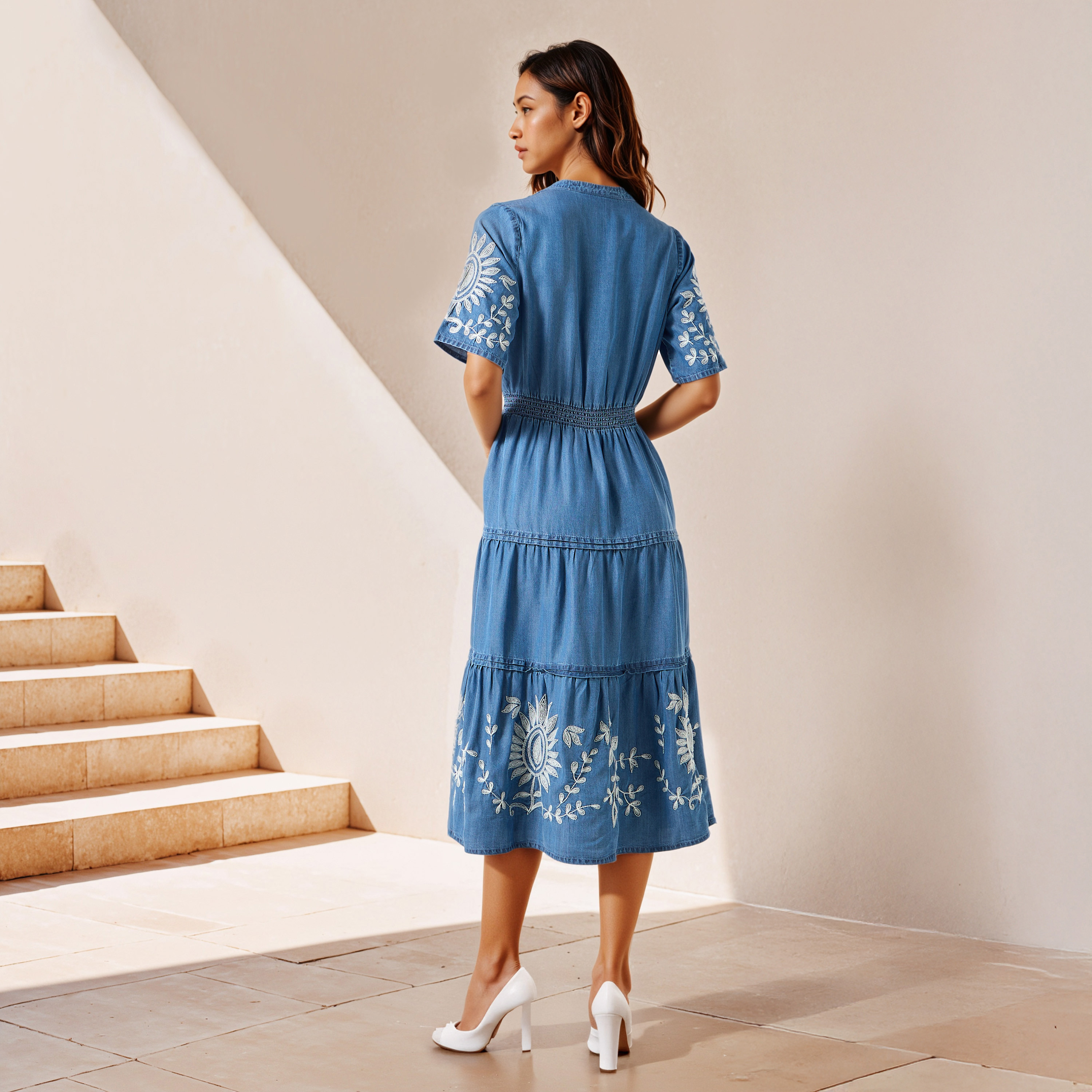 ☆herlipto☆ Viera Pintuck Tiered Dress Viera Pintuck Tiered Dress