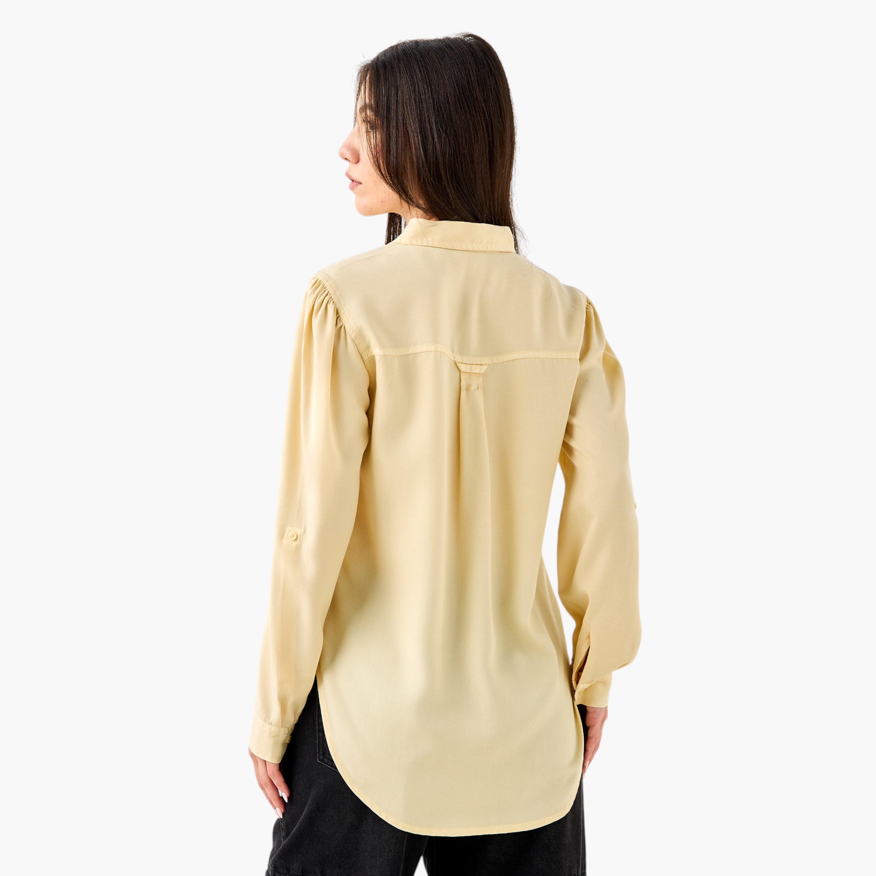 Pocket Detail Shirt with Roll-Up Sleeves-women-clothing-shirtsandblouses-shirts-image-3