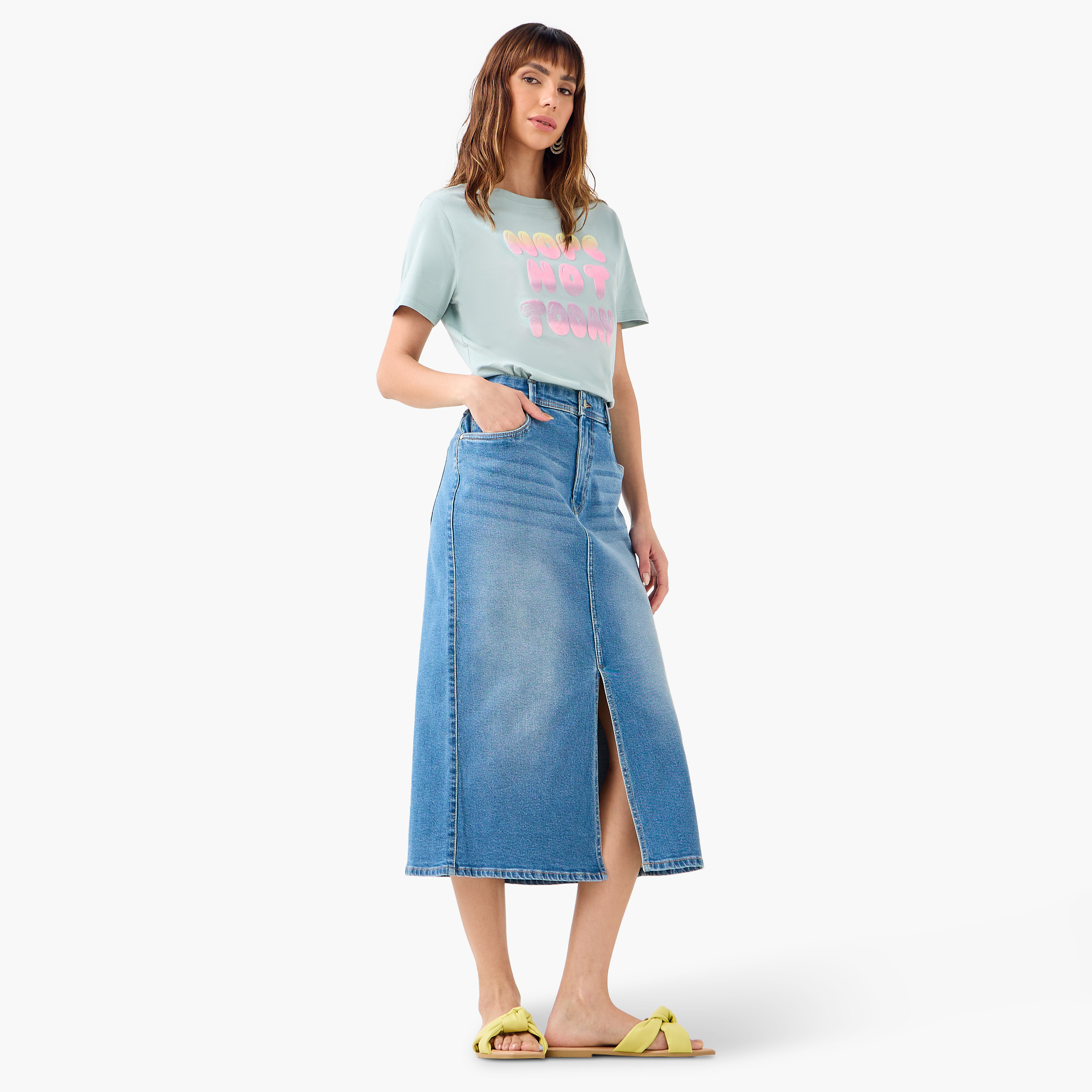 تنورة ميدي إيه لاين بفتحة أمامية-women-clothing-bottoms-skirts-image-2