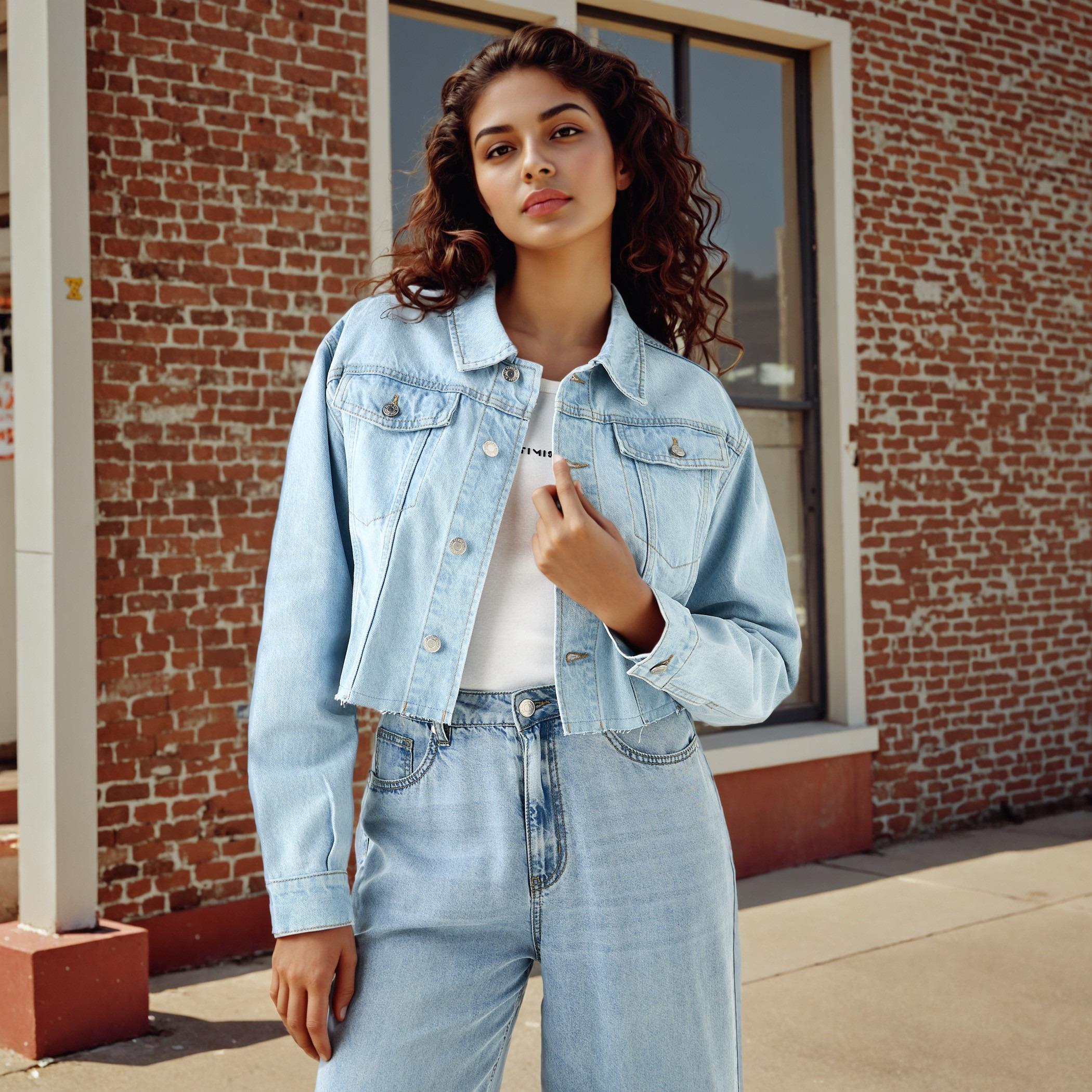 Flap Pocket Detail Trucker Jacket-women-winterwear-coatsandjackets-jackets-image-1