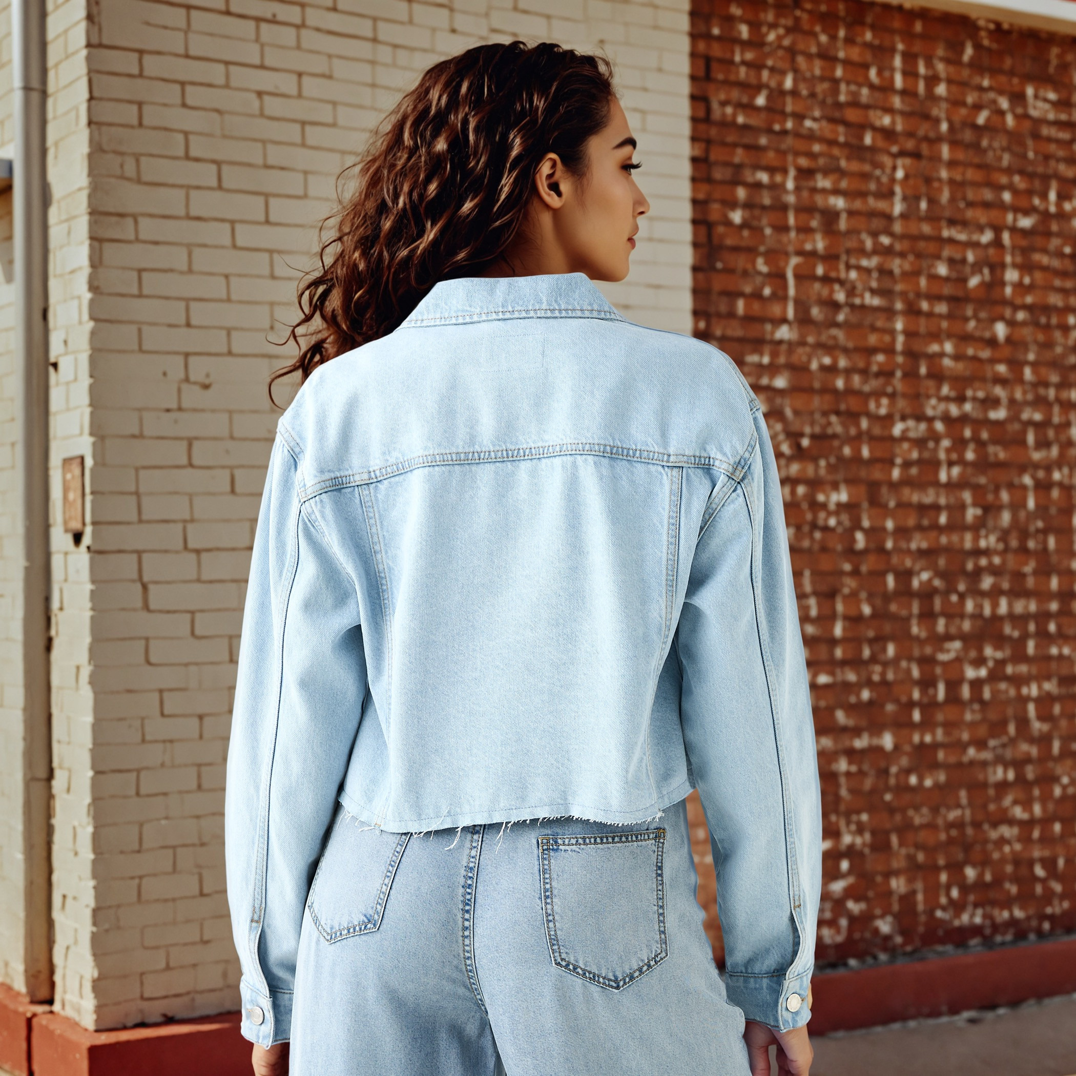 Flap Pocket Detail Trucker Jacket-women-winterwear-coatsandjackets-jackets-image-3