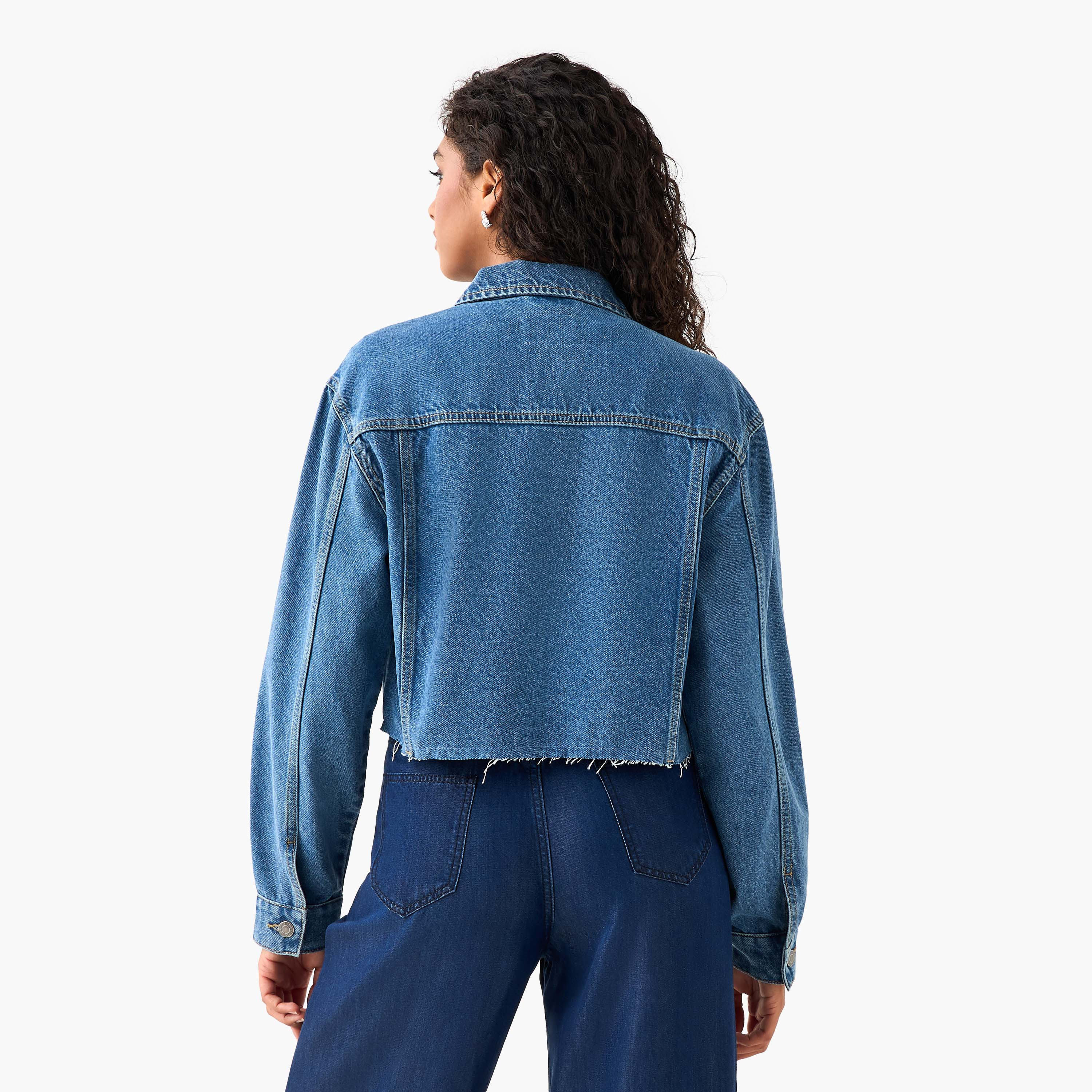 Flap Pocket Detail Trucker Jacket-women-winterwear-coatsandjackets-jackets-image-3