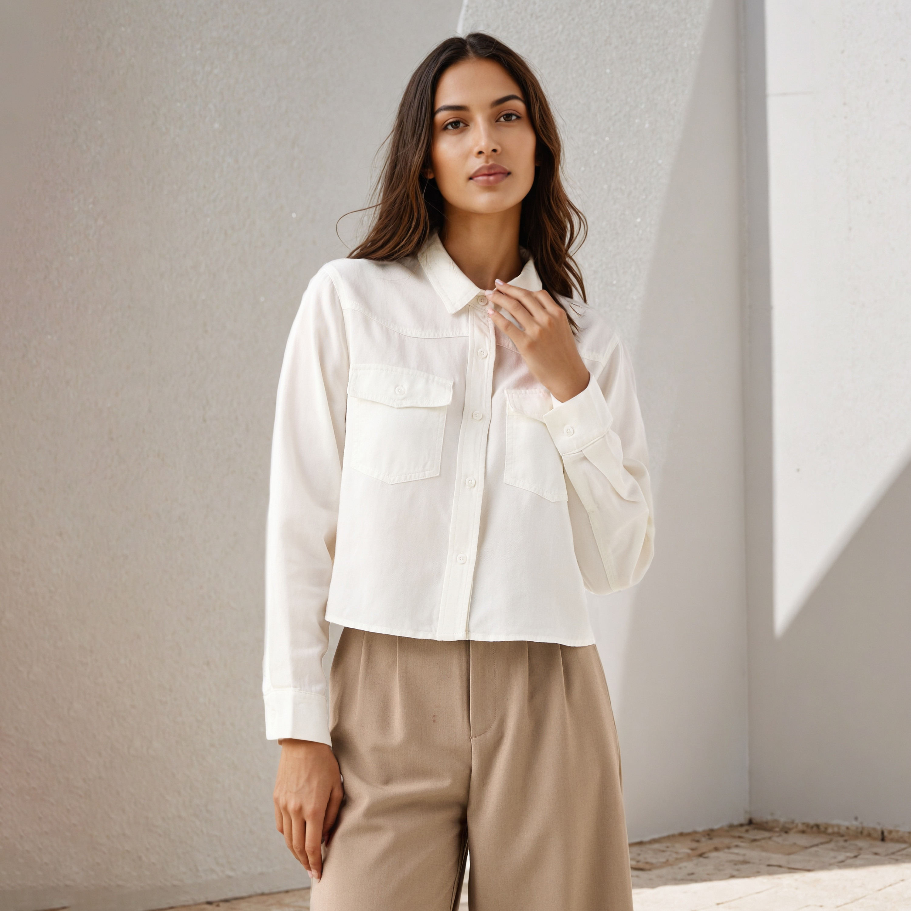 Regular Fit Denim Shirt-women-clothing-shirtsandblouses-shirts-image-1