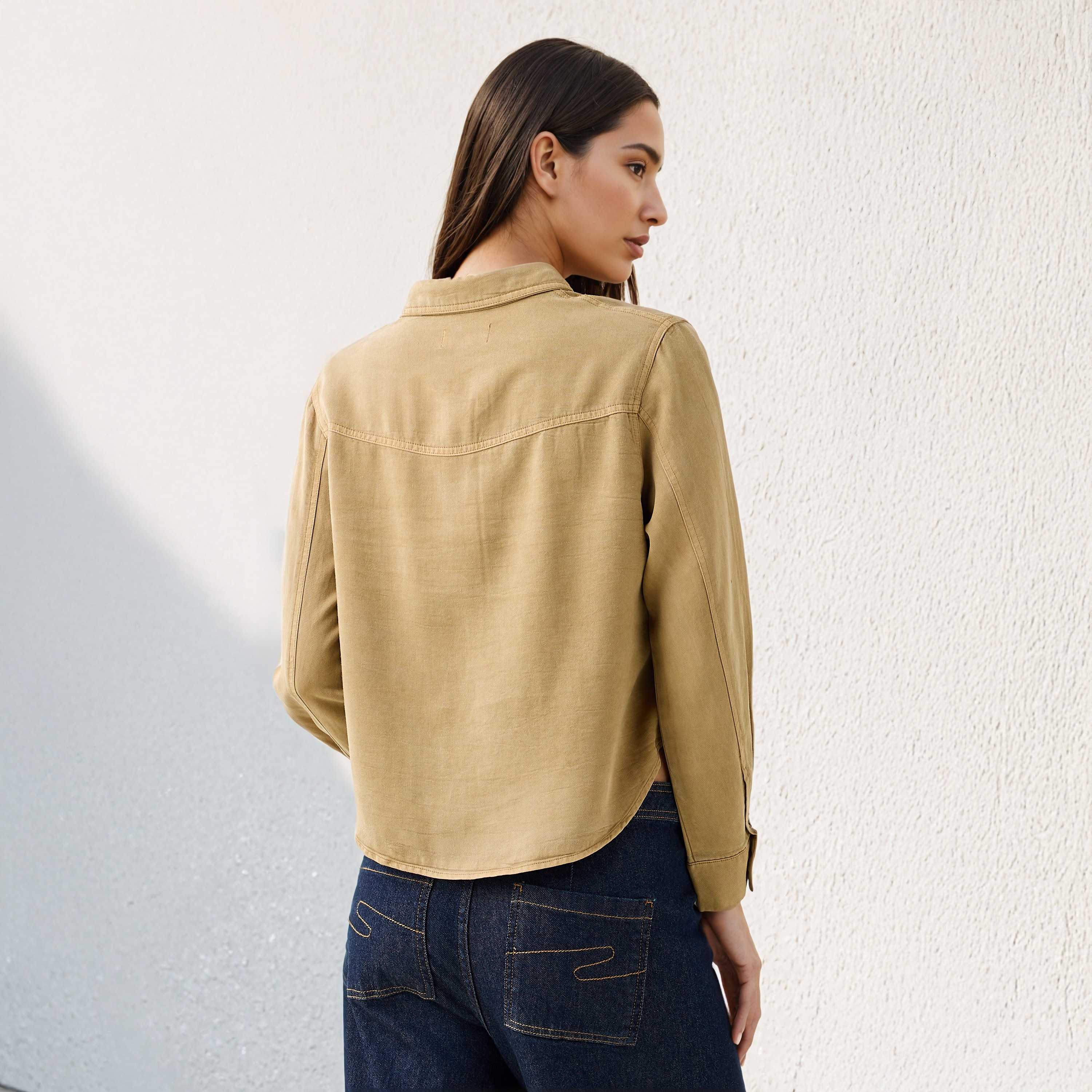 Regular Fit Denim Shirt-women-clothing-shirtsandblouses-shirts-image-3