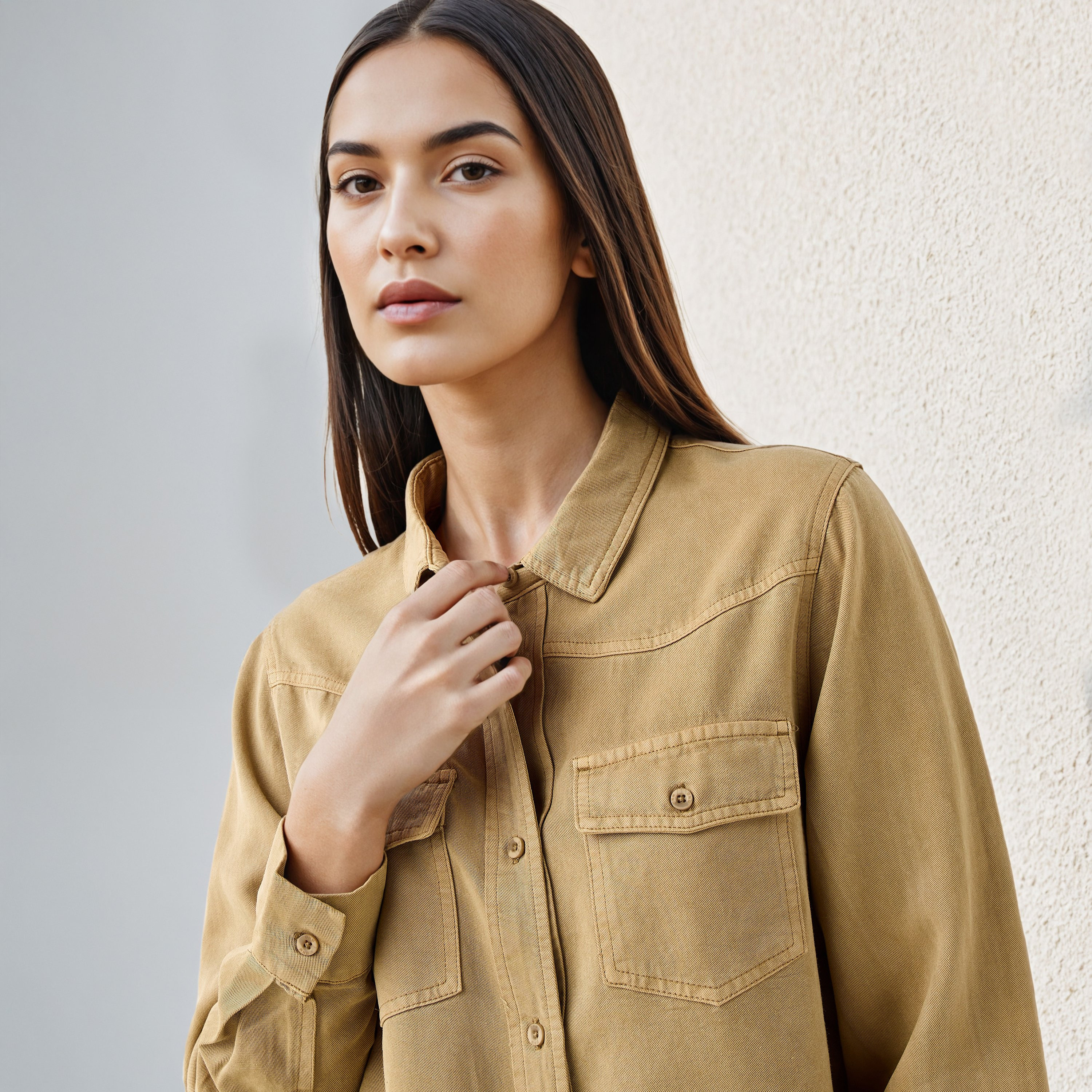 Regular Fit Denim Shirt-women-clothing-shirtsandblouses-shirts-image-5