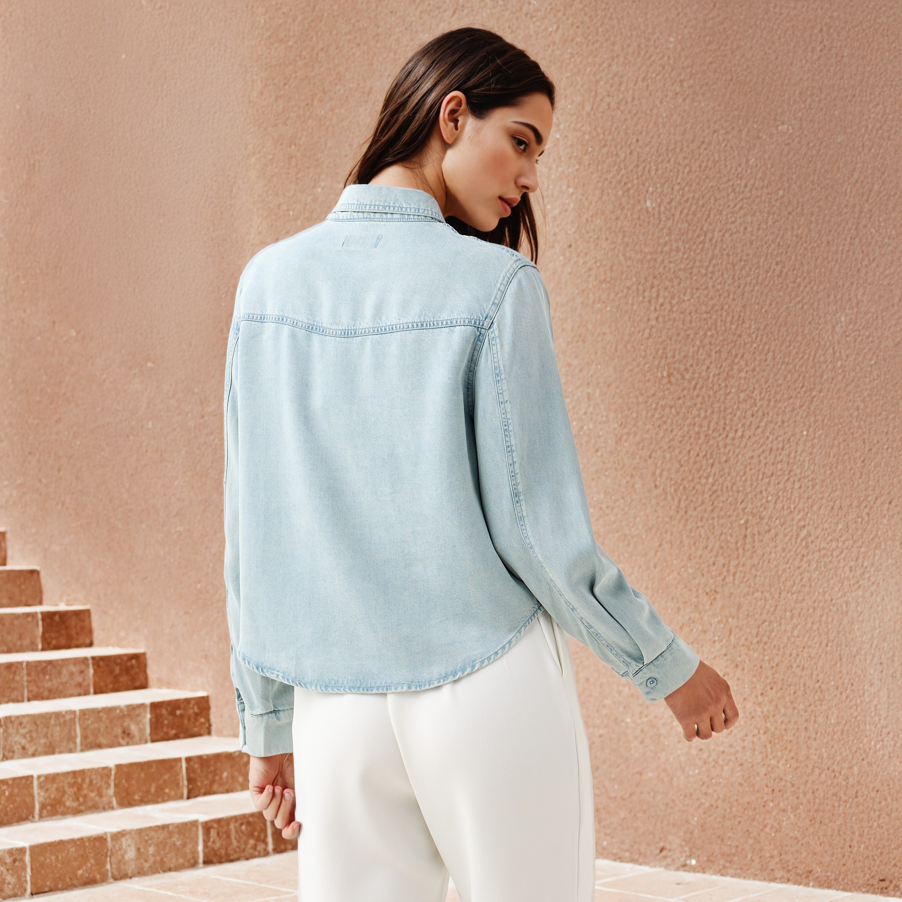 Regular Fit Denim Shirt-women-clothing-shirtsandblouses-shirts-image-3
