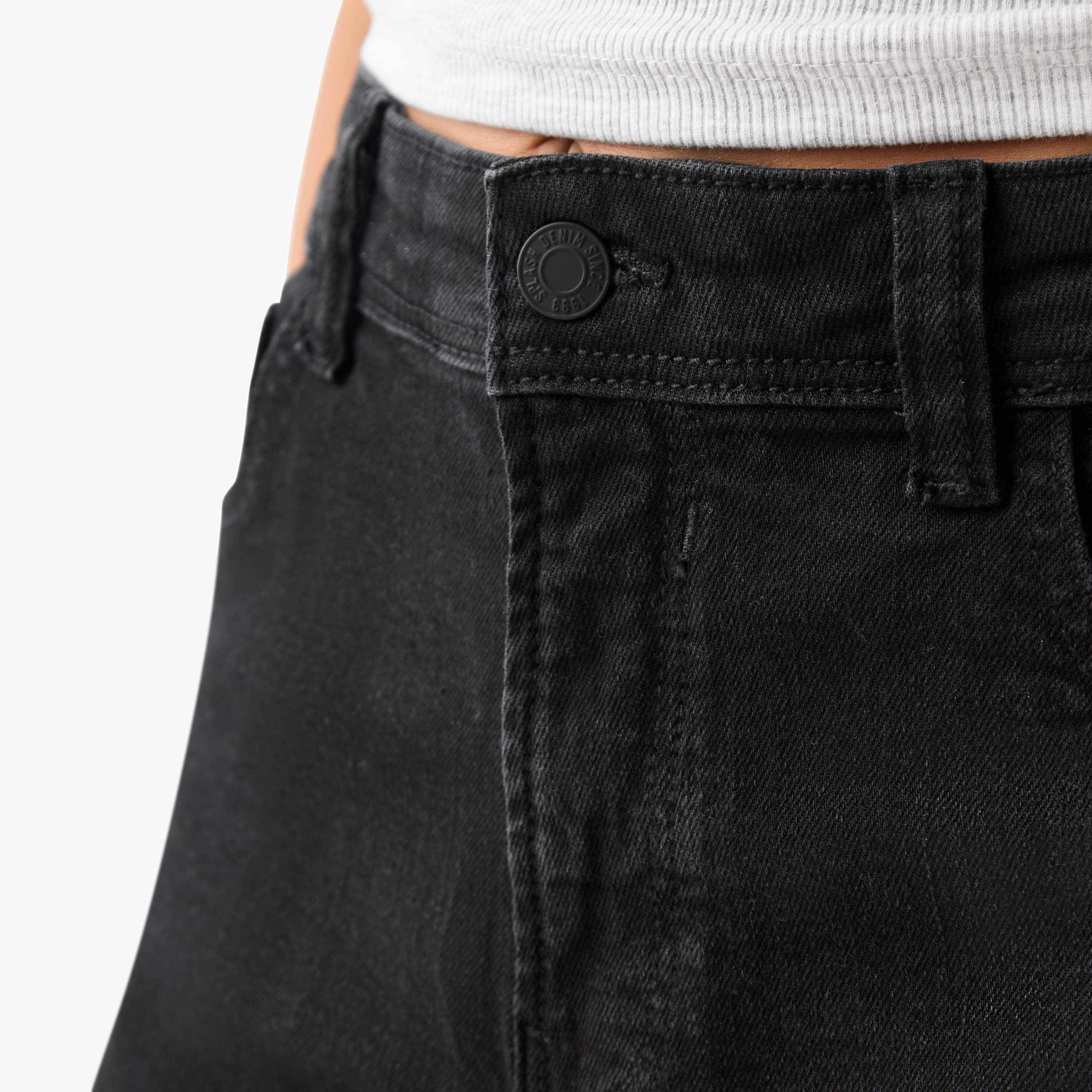 Denim High-Rise Shorts with Cuffed Hem and Pockets-women-clothing-bottoms-shorts-image-4