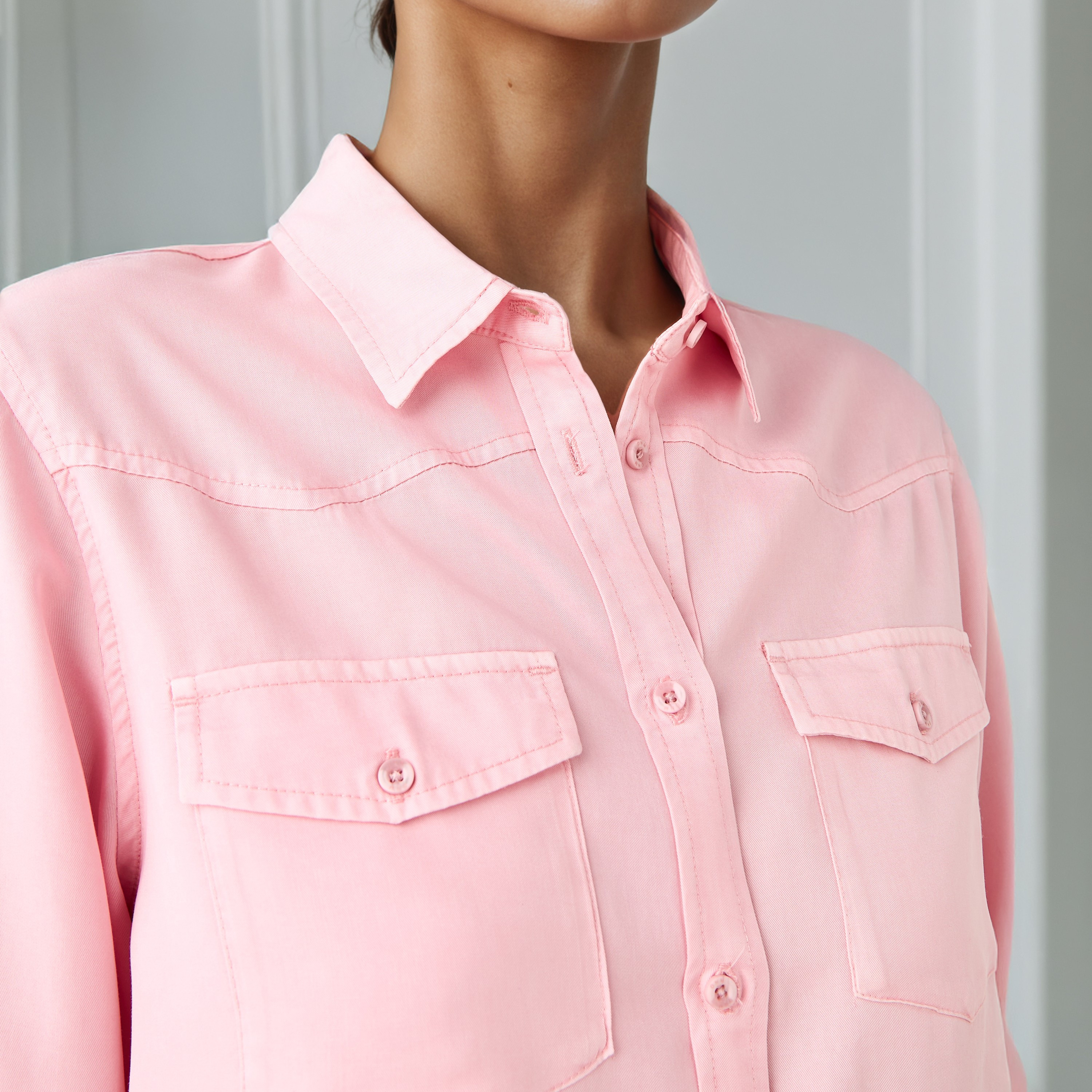 Regular Fit Denim Collar Shirt-women-clothing-shirtsandblouses-shirts-image-4
