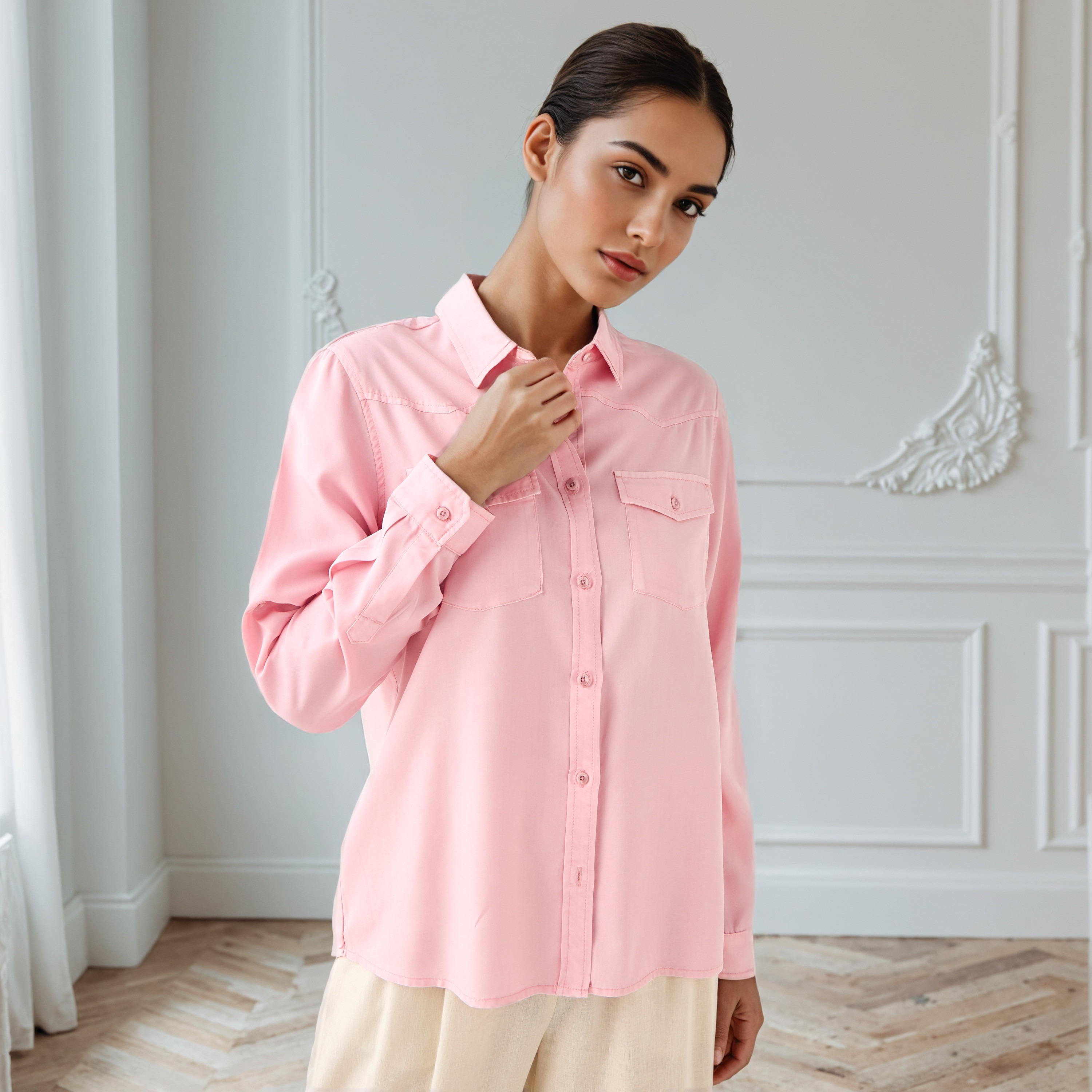 Regular Fit Denim Collar Shirt-women-clothing-shirtsandblouses-shirts-image-6
