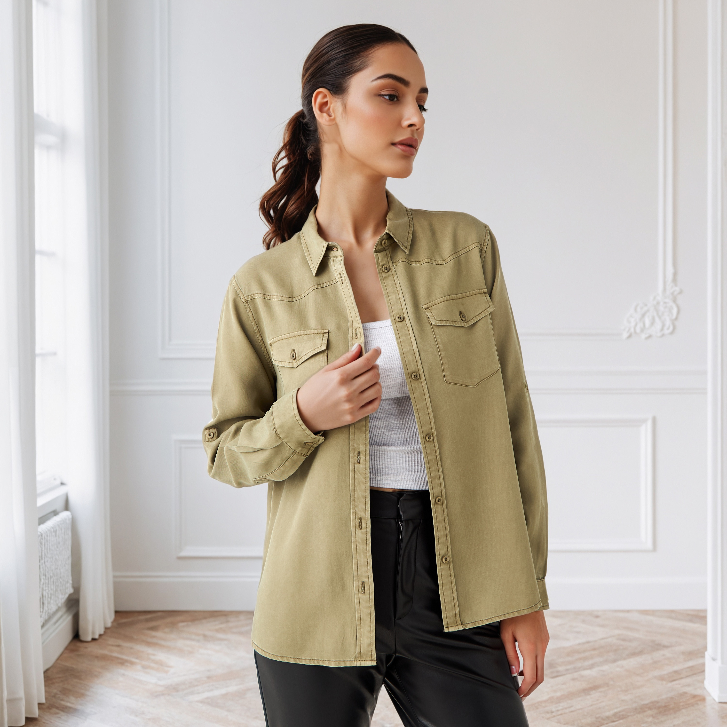 Regular Fit Denim Collar Shirt-women-clothing-shirtsandblouses-shirts-image-6