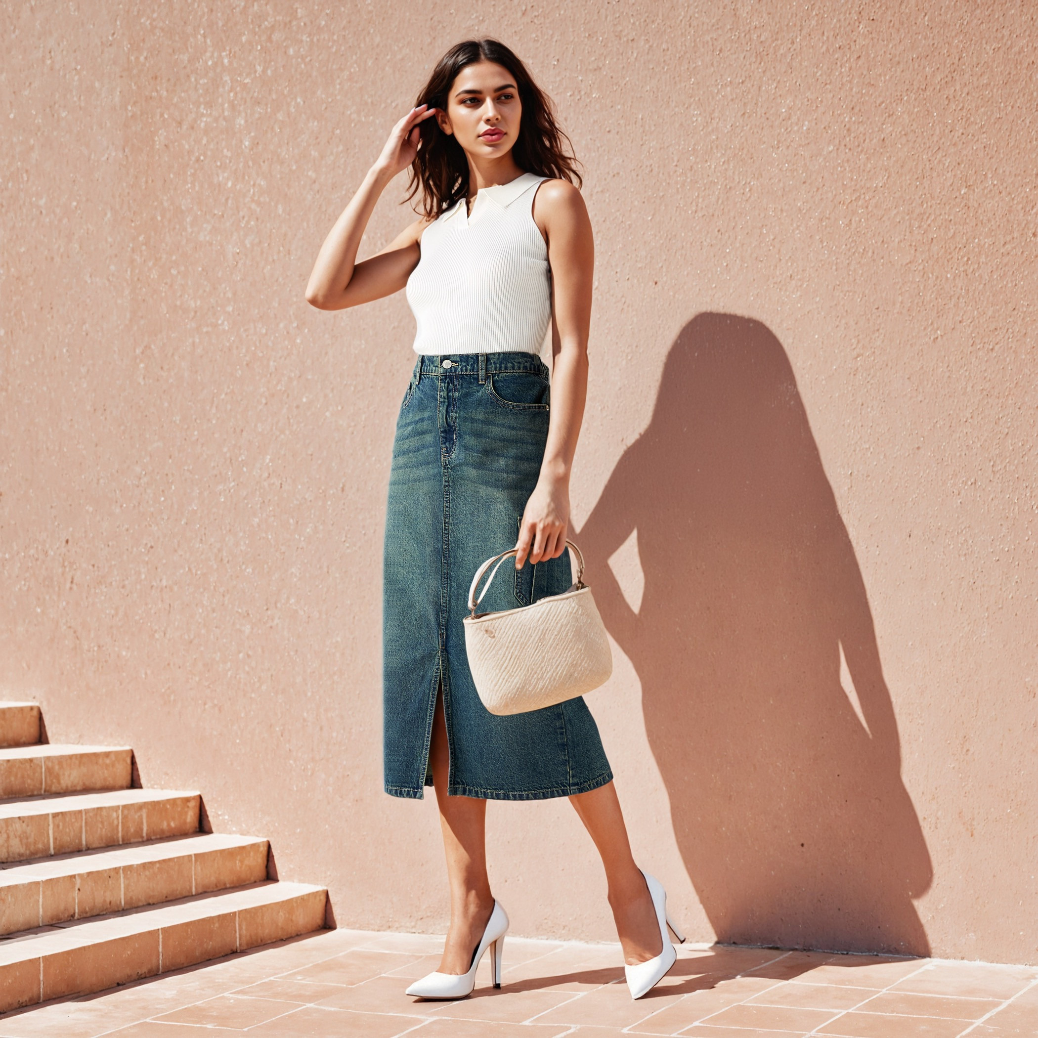 Denim A-Line Cargo Skirt with Front Slit-women-clothing-bottoms-skirts-image-2