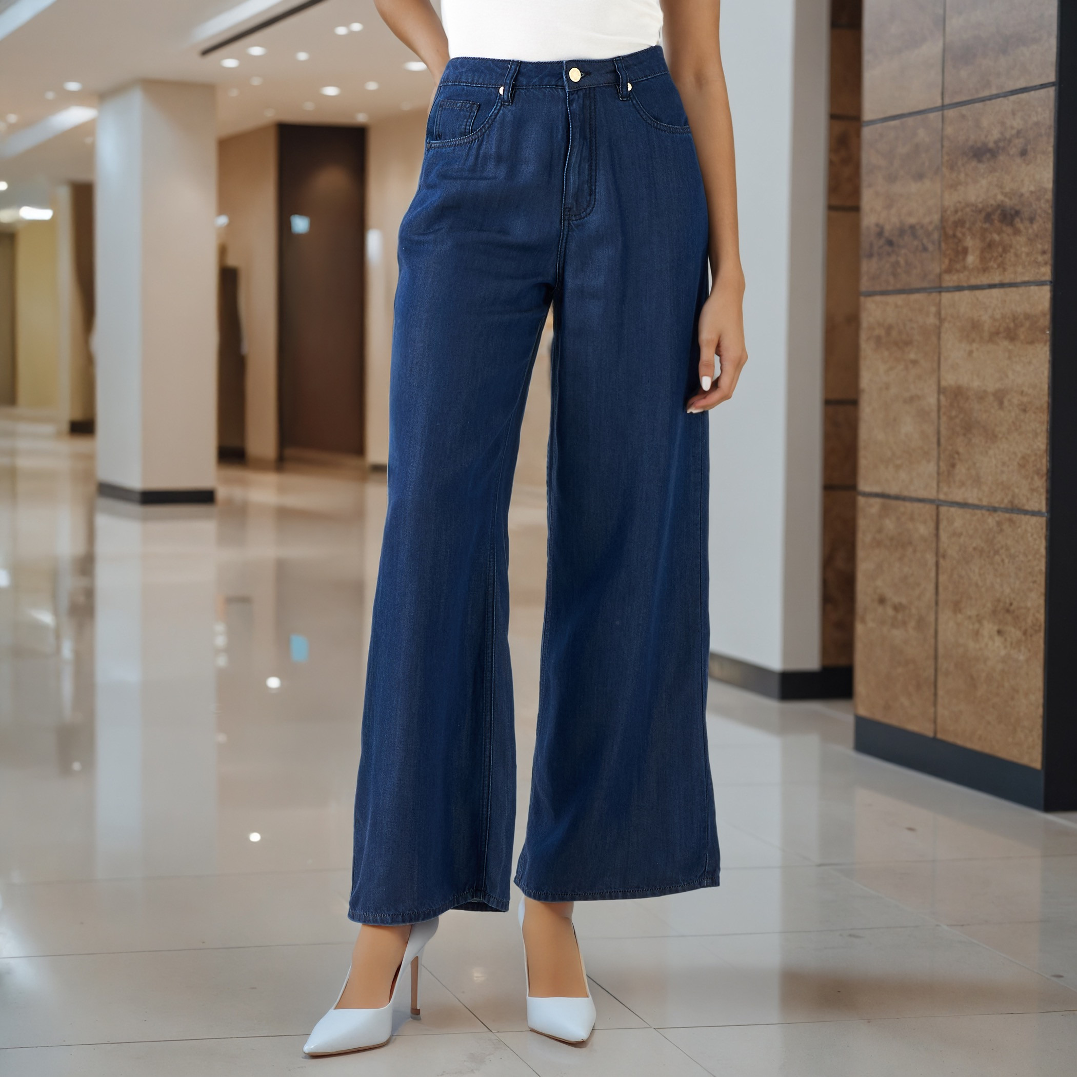بنطلون جينز واسع الساقين بجيوب-women-clothing-bottoms-jeans-image-1