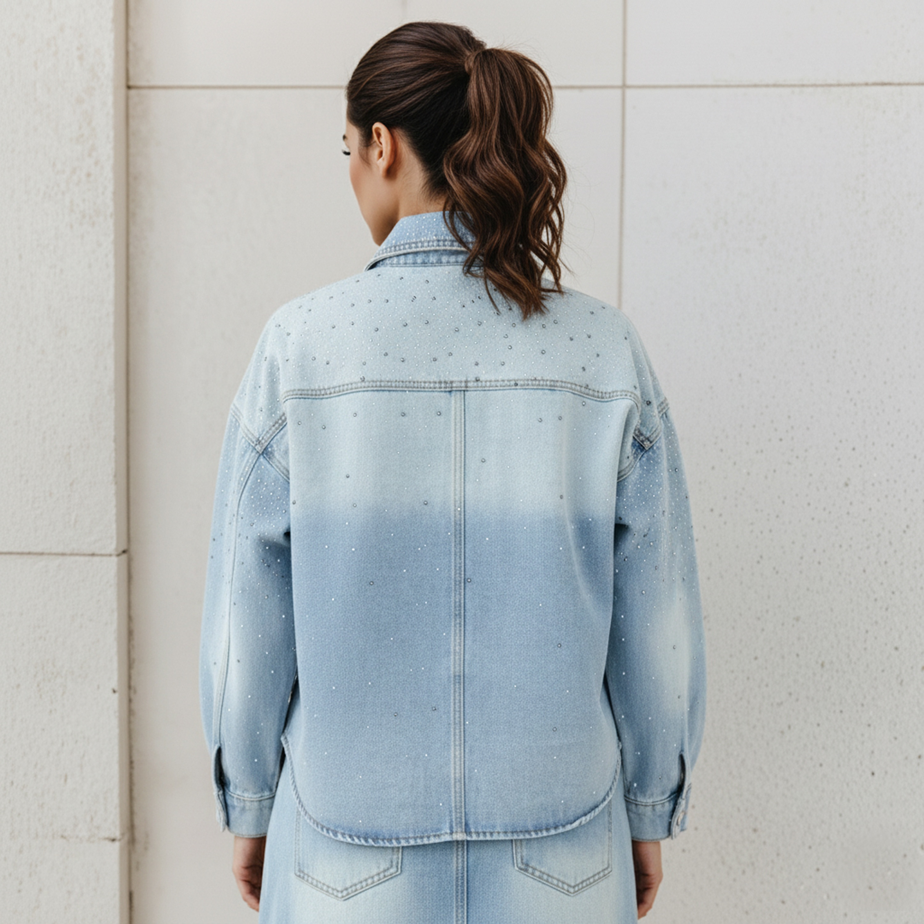 قميص دينم قطن بقصة عادية وتفاصيل زينة-women-clothing-shirtsandblouses-shirts-image-3