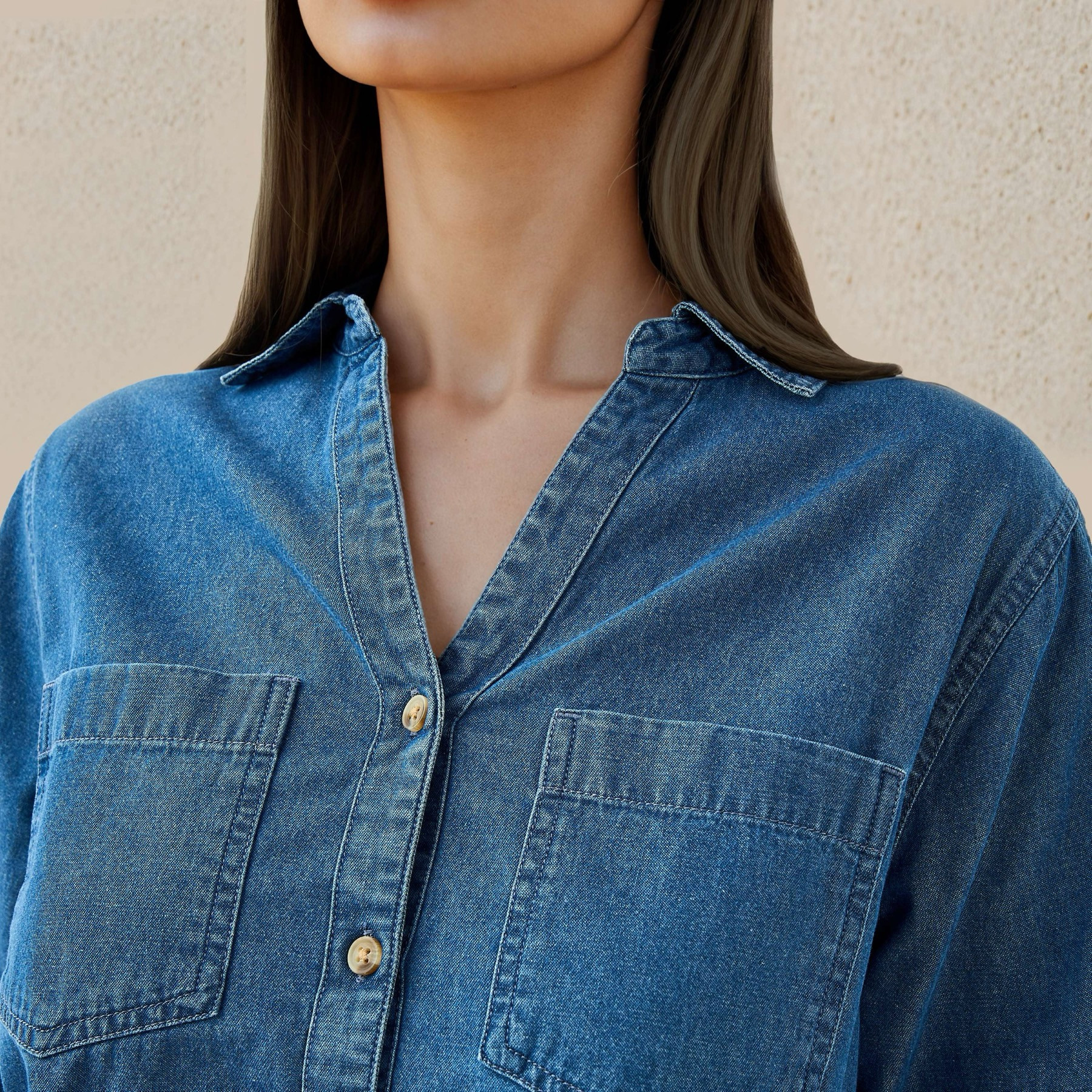 Regular Fit Denim Shirt-women-clothing-shirtsandblouses-shirts-image-3