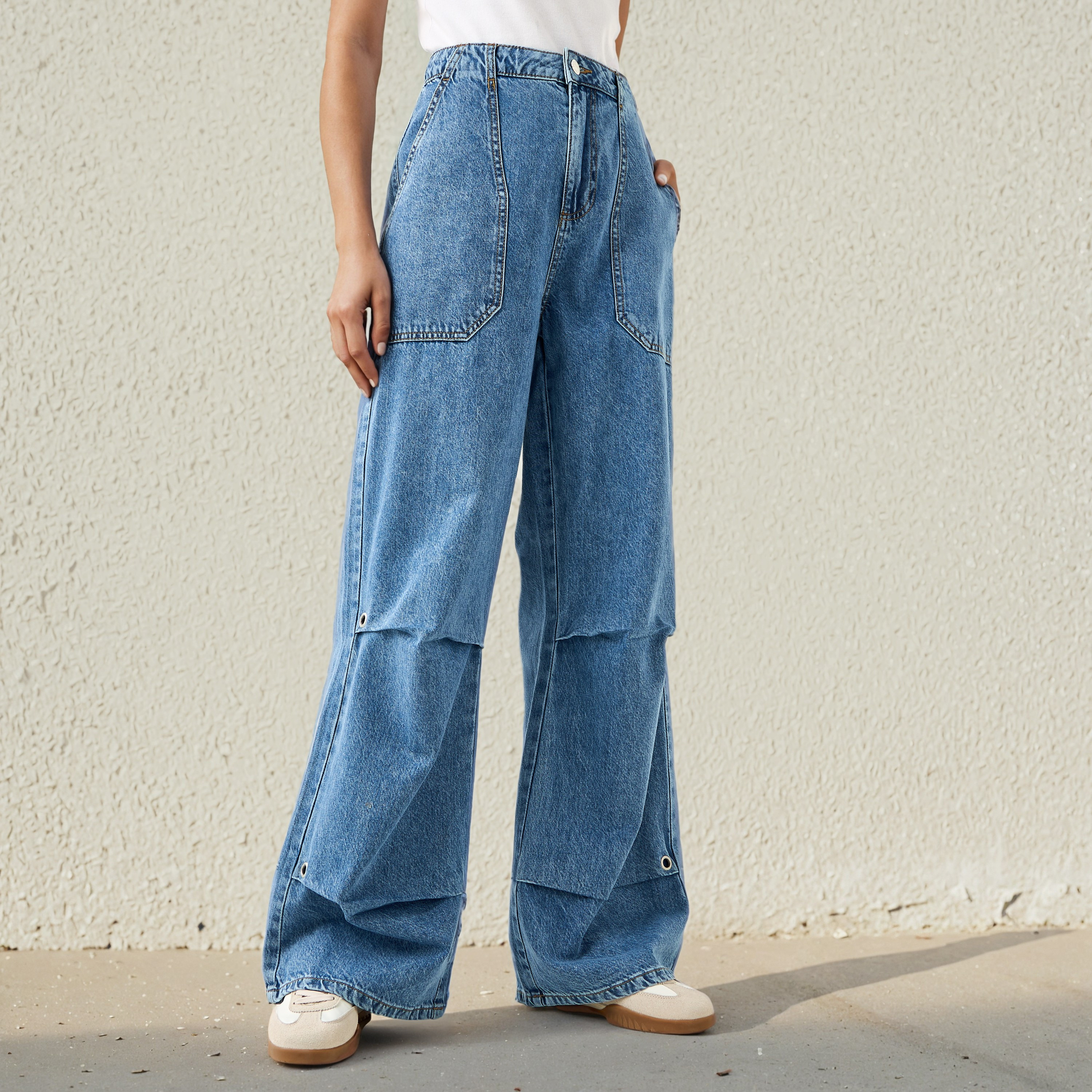Flared Mid-Rise Jeans with Pockets-women-clothing-bottoms-jeans-image-1