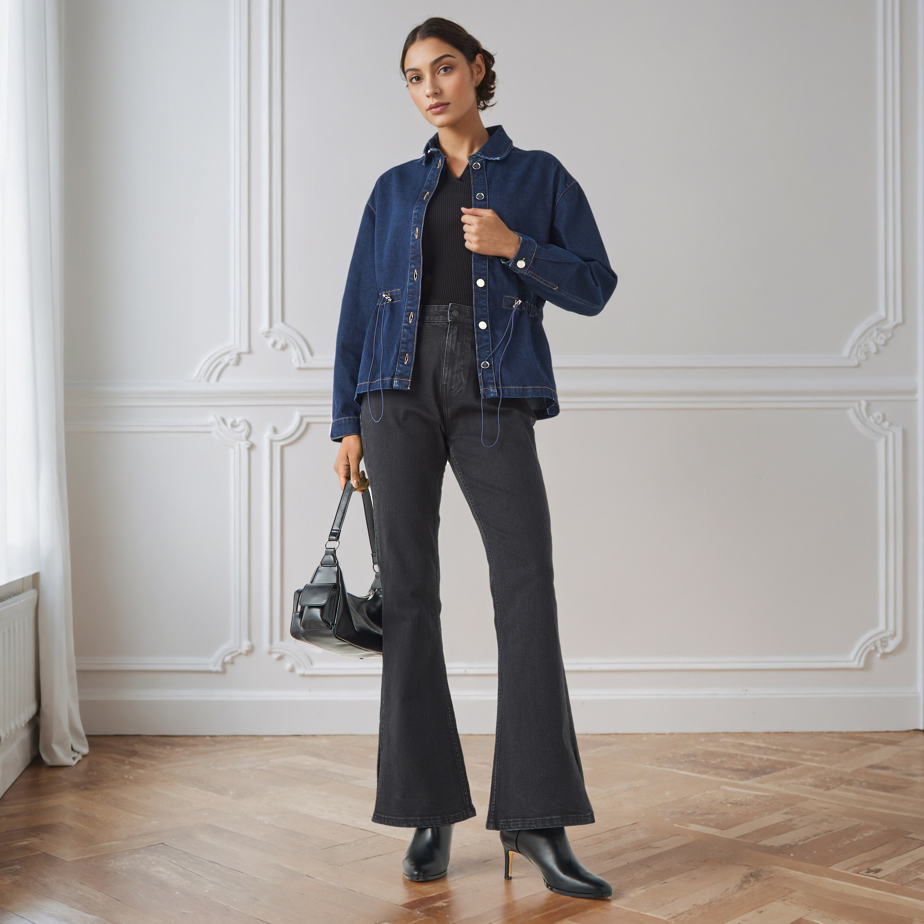 Regular Denim Shacket with Drawstring Accent-women-winterwear-coatsandjackets-jackets-image-2