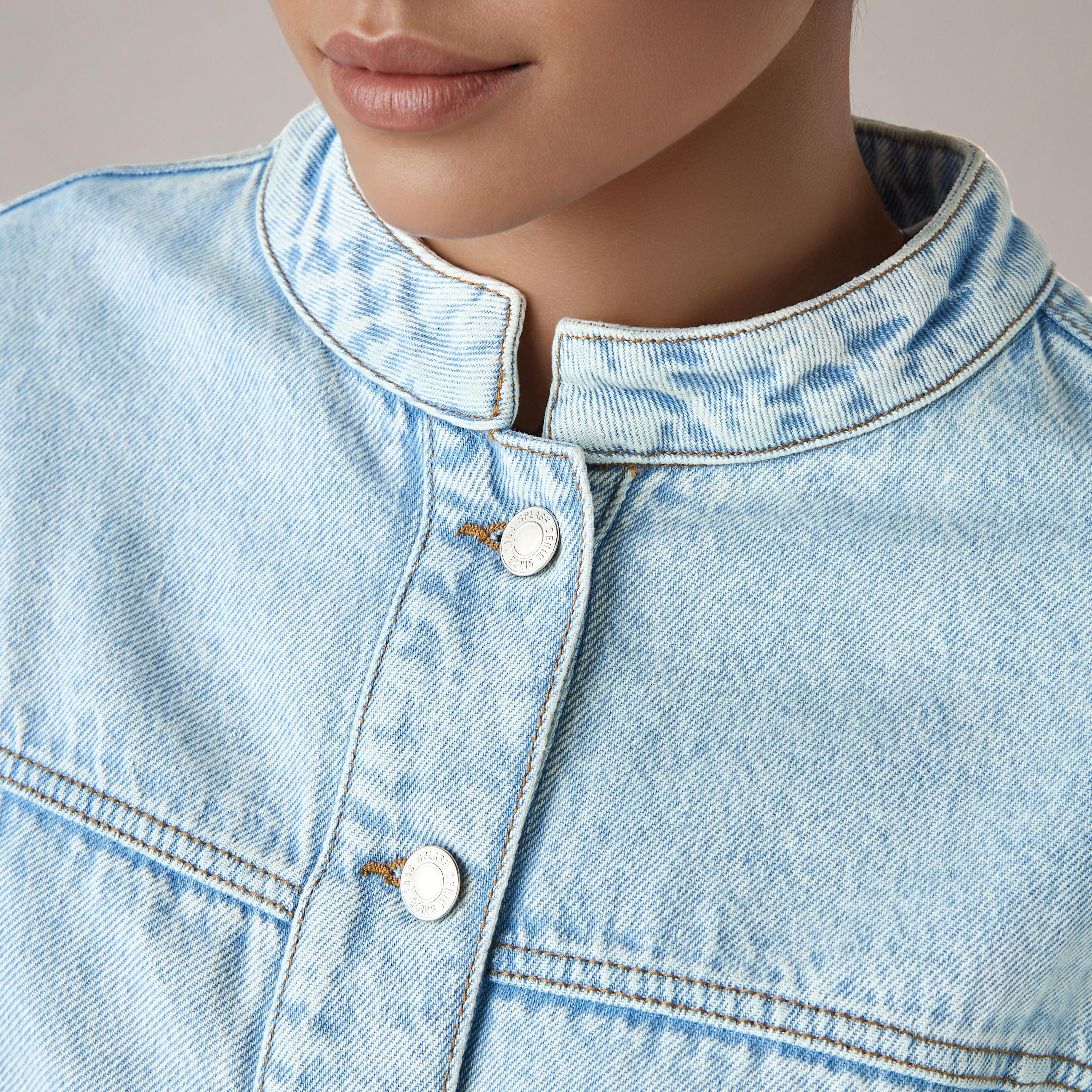 Regular Denim Jacket with Pockets-women-winterwear-coatsandjackets-jackets-image-4