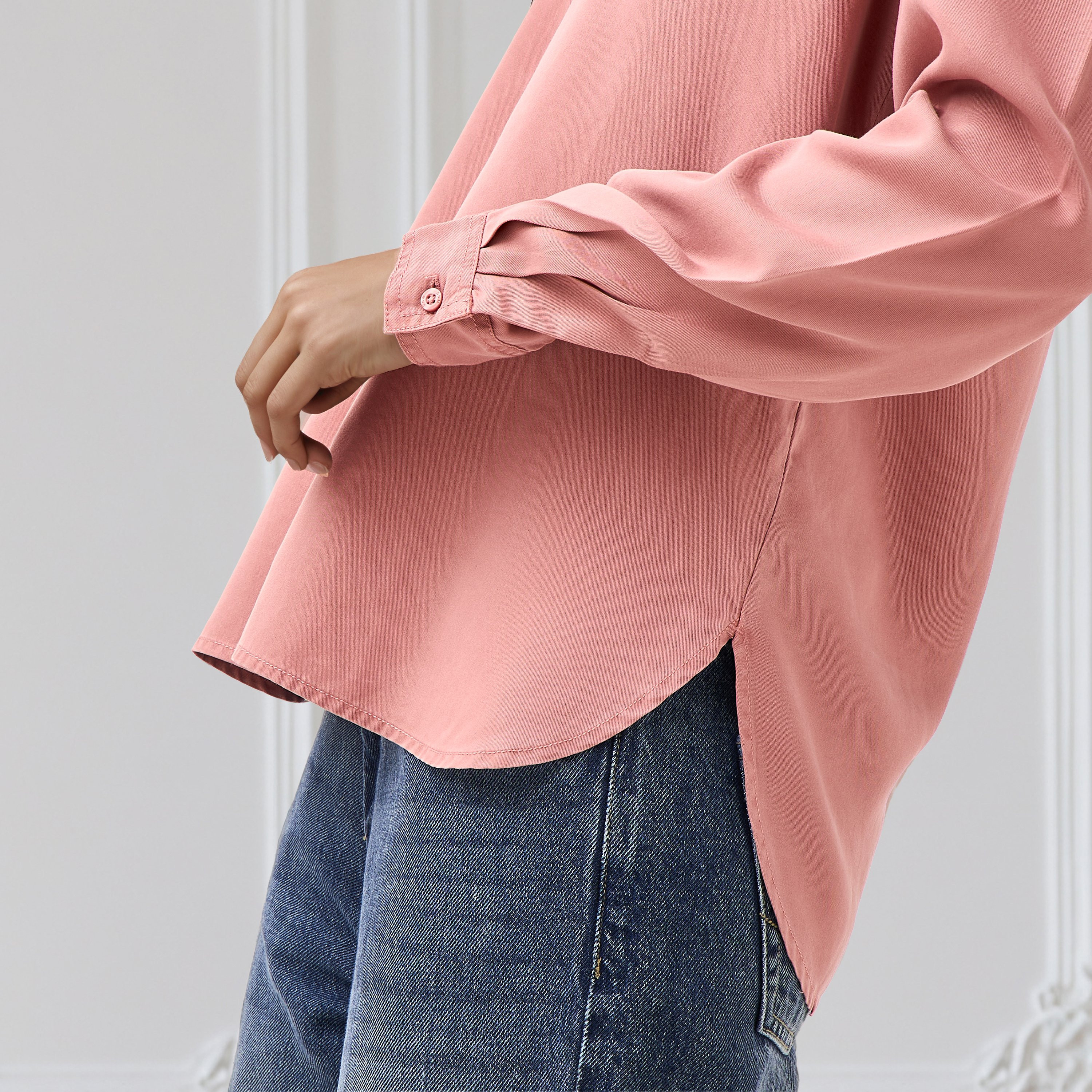 Regular Fit Tencel Denim Shirt with Pockets-women-clothing-shirtsandblouses-shirts-image-4